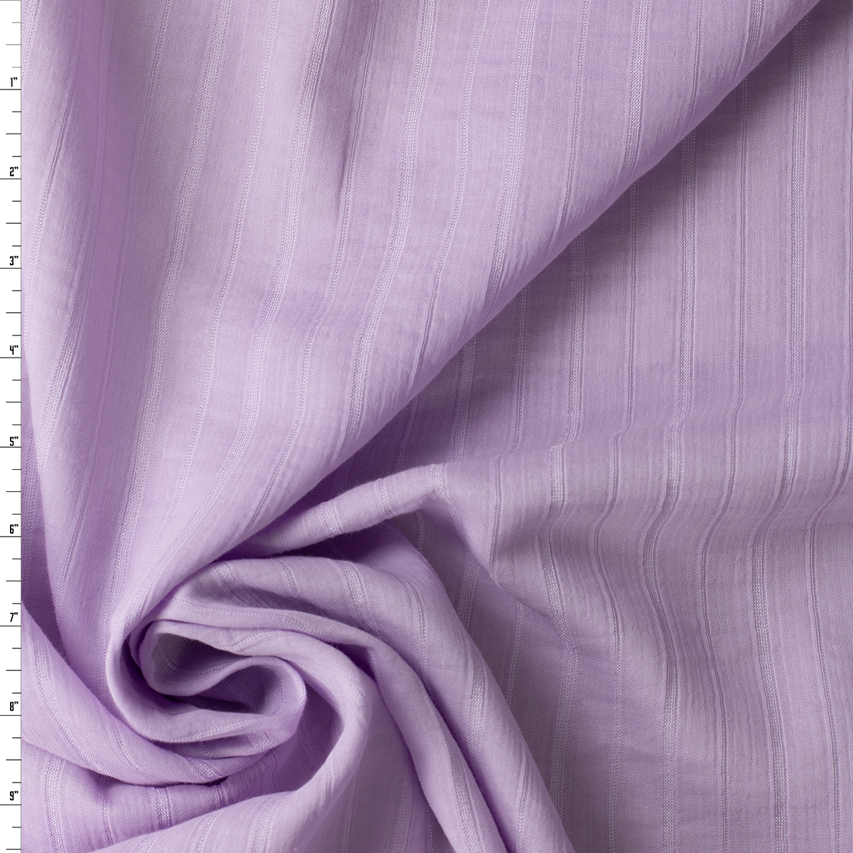 Lavender Vertical Woven Stripe Cotton Double Gauze #30993 Fabric By The Yard