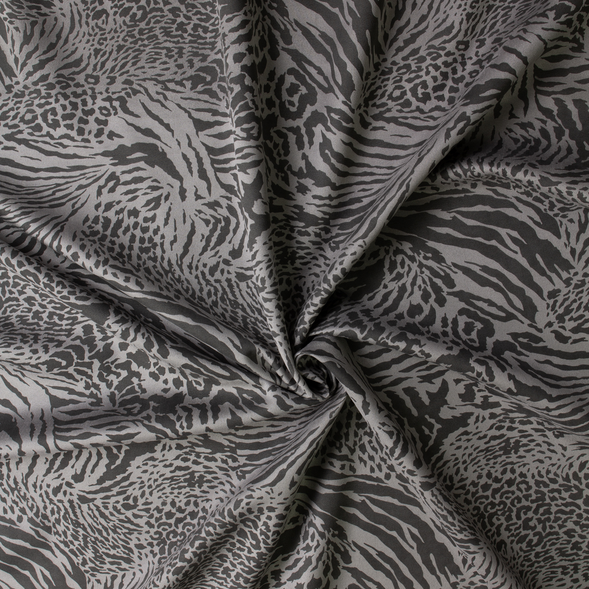Charcoal and Silver Abstract Animal Stretch Suede Knit #31141 Fabric By The Yard - Wide shot