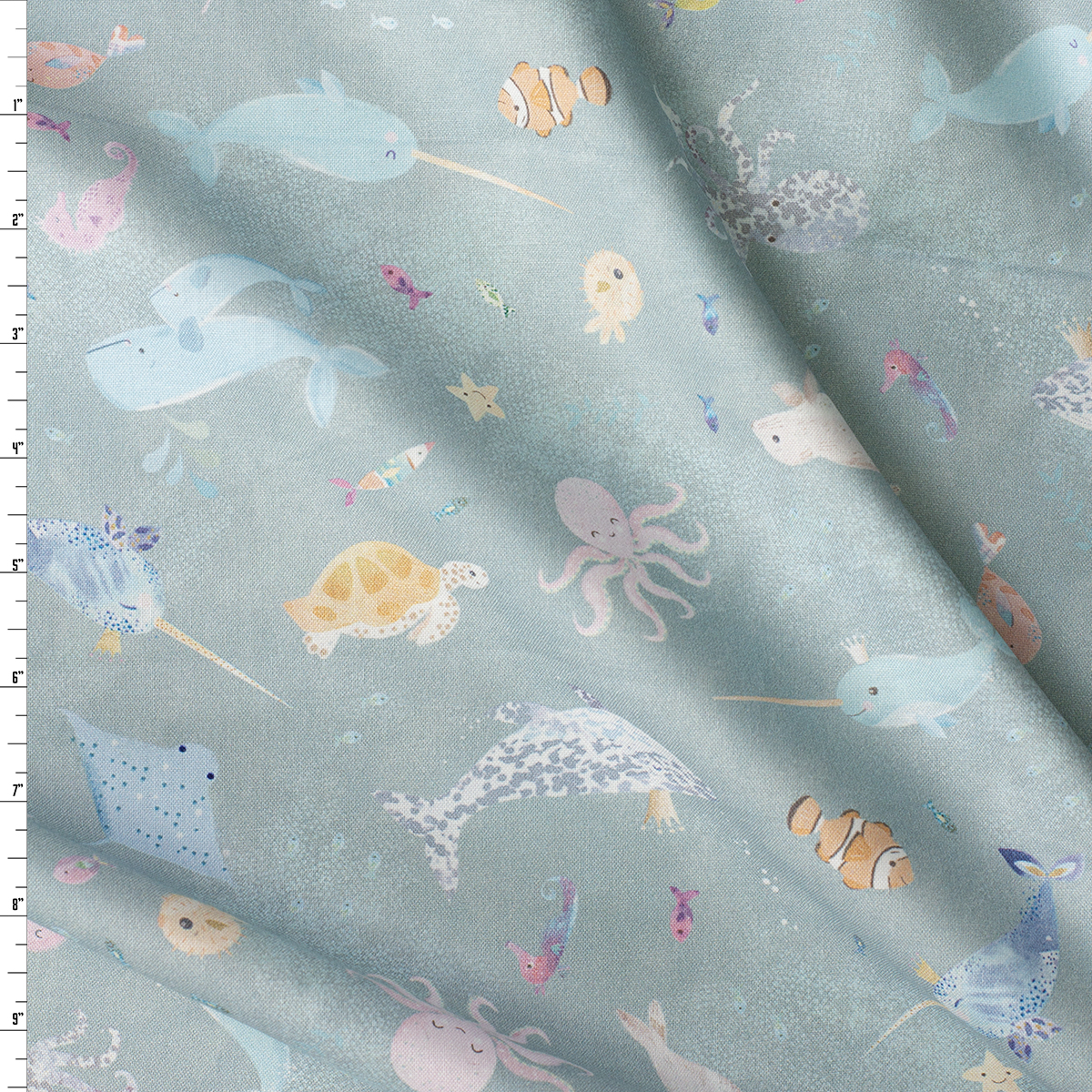Marine Delights - Dolphin Quilter’s Cotton from Robert Kaufman #31185 Fabric By The Yard