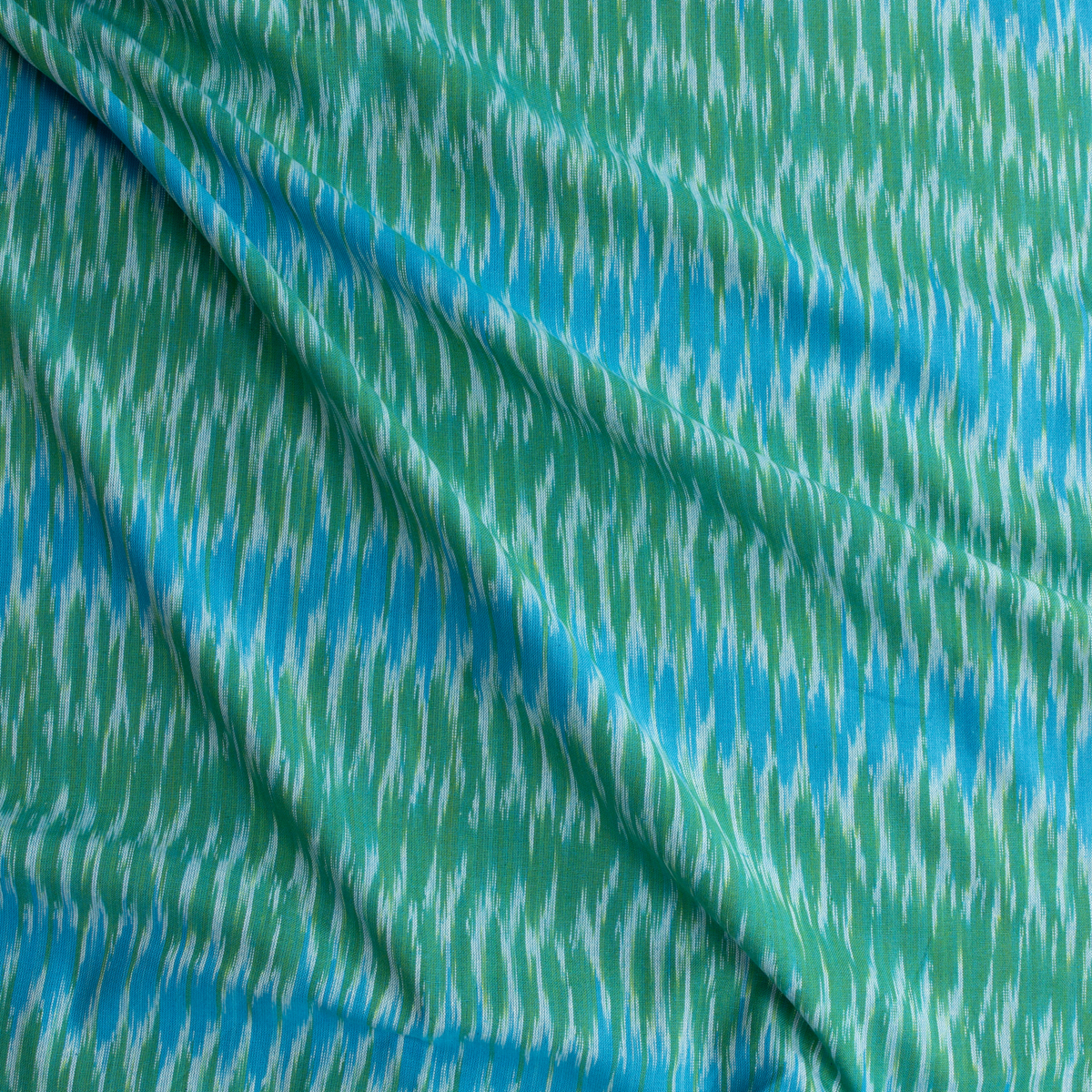 Green Bali Cotton Ikat from Robert Kaufman #31204 Fabric By The Yard - Wide shot