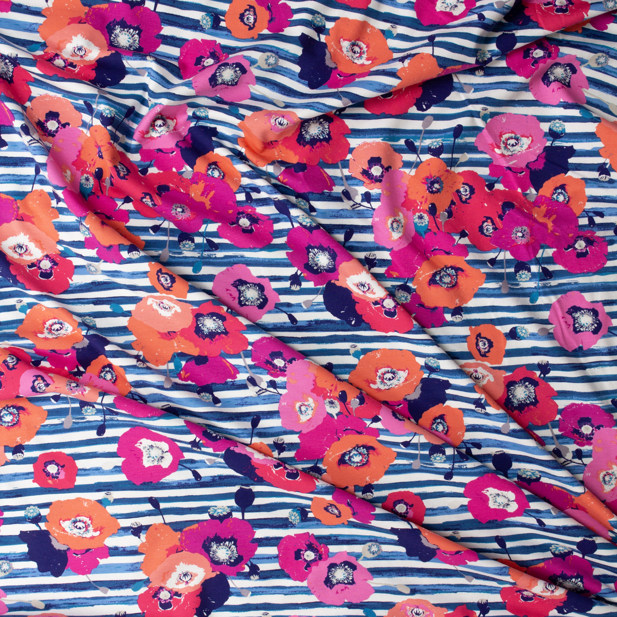 Skopelos Paparounes Crimson Stretch Cotton Jersey Knit from Art Gallery Fabrics #31220 Fabric By The Yard - Wide shot