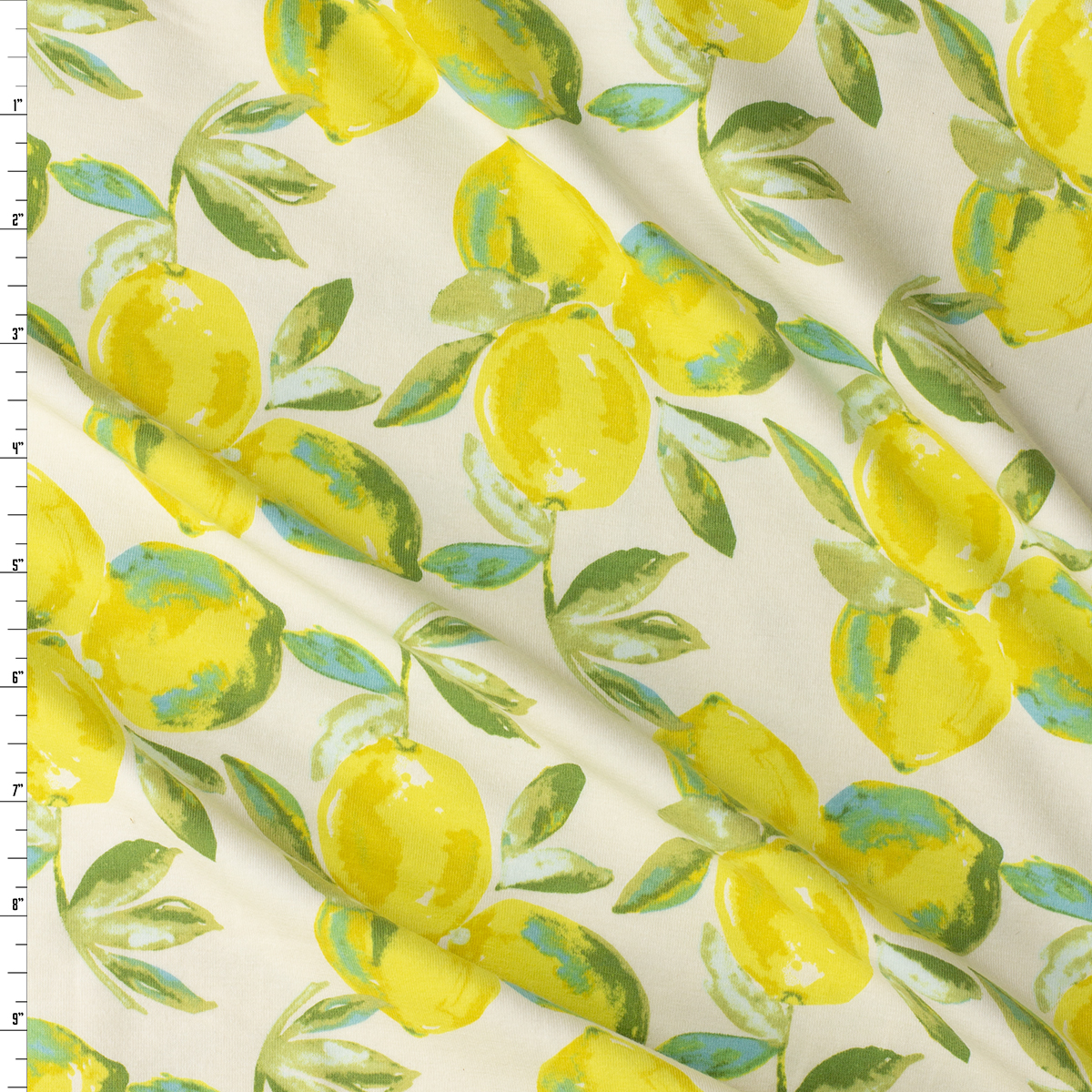 Sage Yuma Lemons Mist Stretch Cotton Jersey Knit from Art Gallery Fabrics #31224 Fabric By The Yard