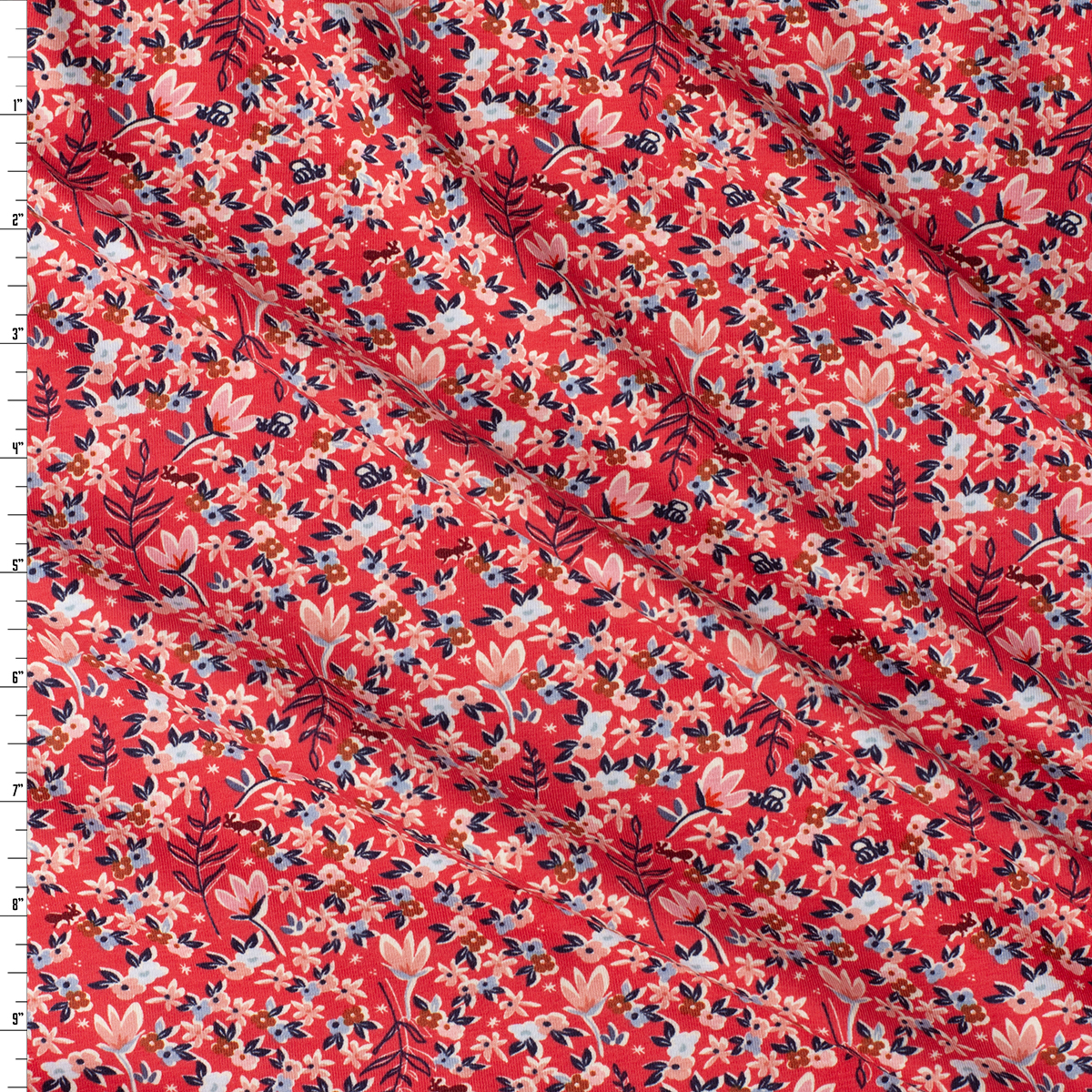 Charleston Garden Dreams Rouge Stretch Cotton Jersey Knit from Art Gallery Fabrics #31228 Fabric By The Yard