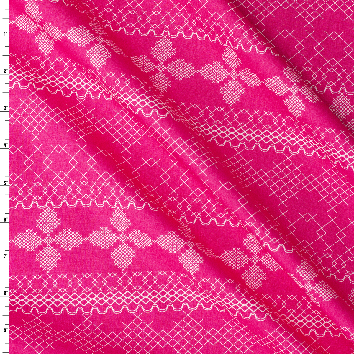 Wild Bloom Cross & Stitch Raspberry Cotton Poplin from Art Gallery Fabrics #31263 Fabric By The Yard