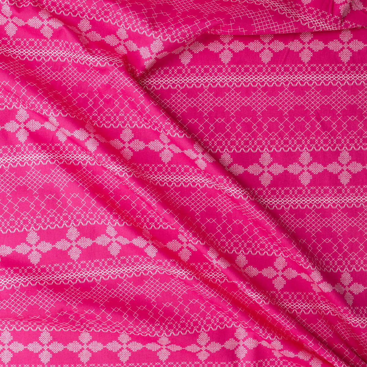 Wild Bloom Cross & Stitch Raspberry Cotton Poplin from Art Gallery Fabrics #31263 Fabric By The Yard - Wide shot