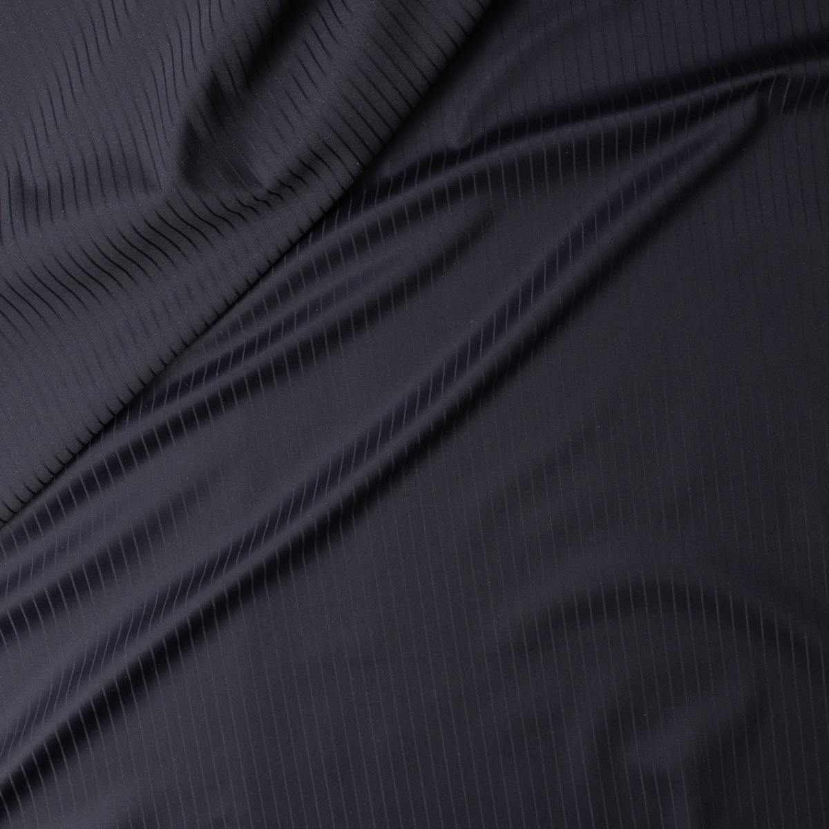 Black on Black Vertical Stripe Poly/Cotton Jaquard #31298 Fabric By The Yard - Wide shot