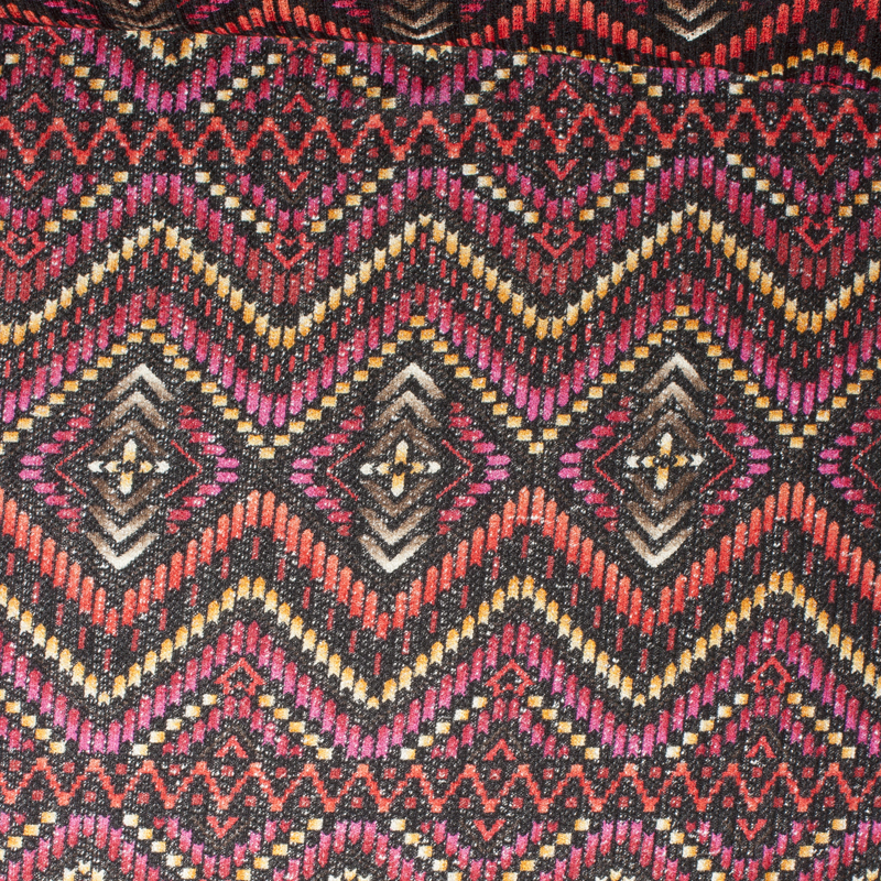 Vibrant Pink, Gold, and Red Art Deco Tribal Sweater Knit
