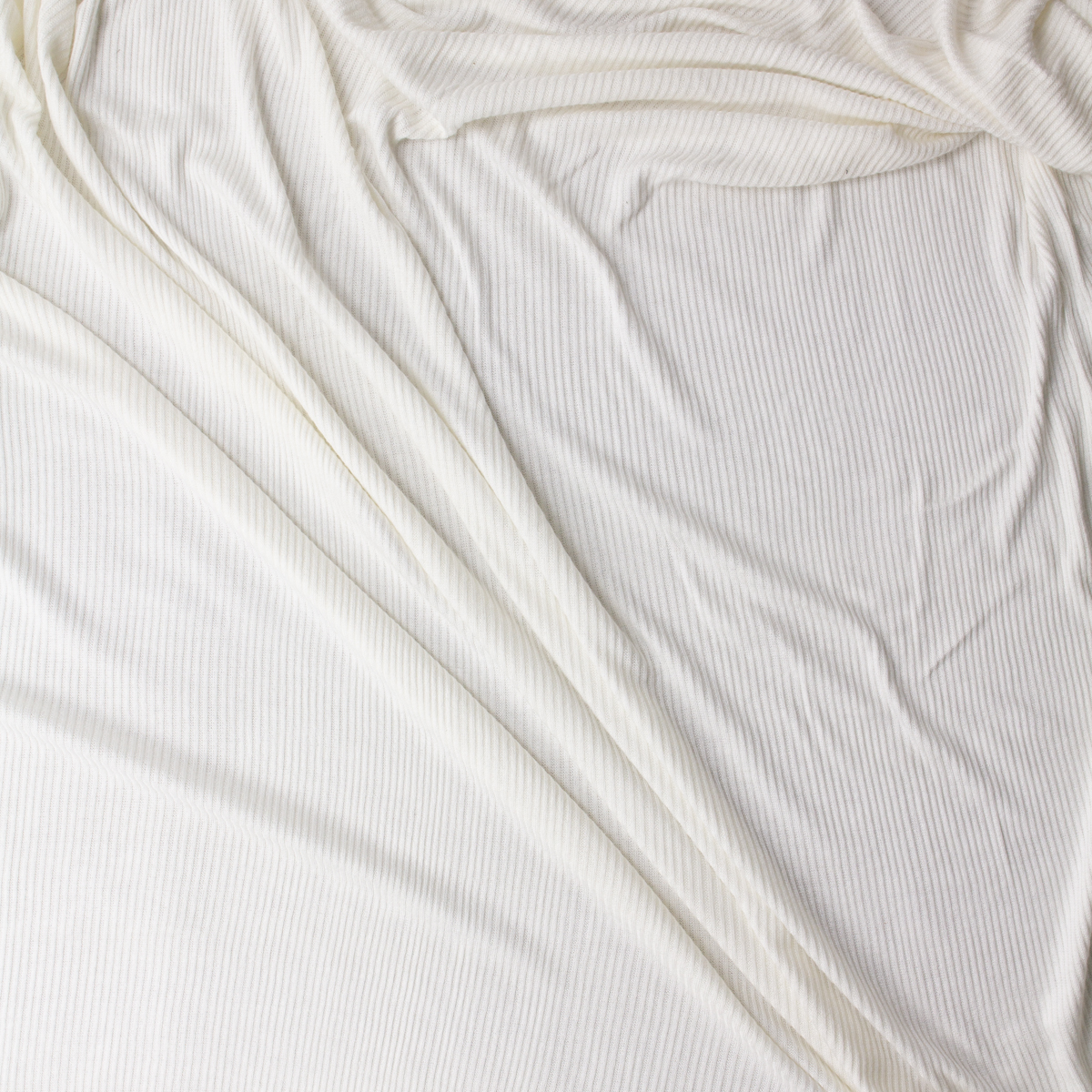 White Poly/Rayon Rib Knit #31477 Fabric By The Yard - Wide shot