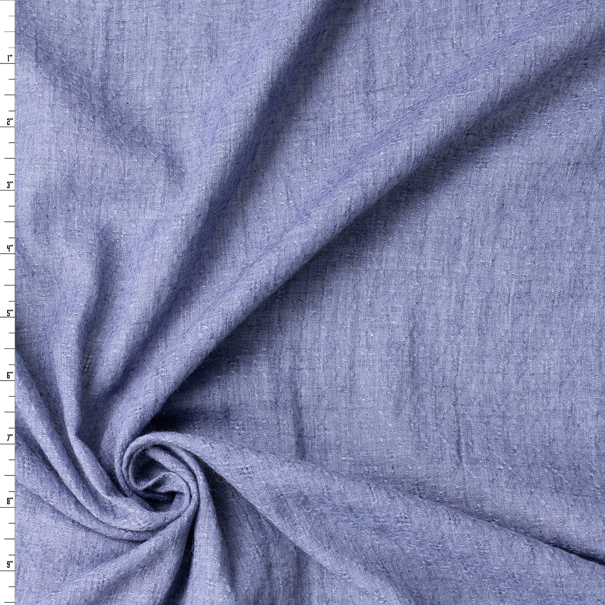 Denim Blue Diamond Pattern Dobby Weave Poly/Cotton Gauze #31509 Fabric By The Yard