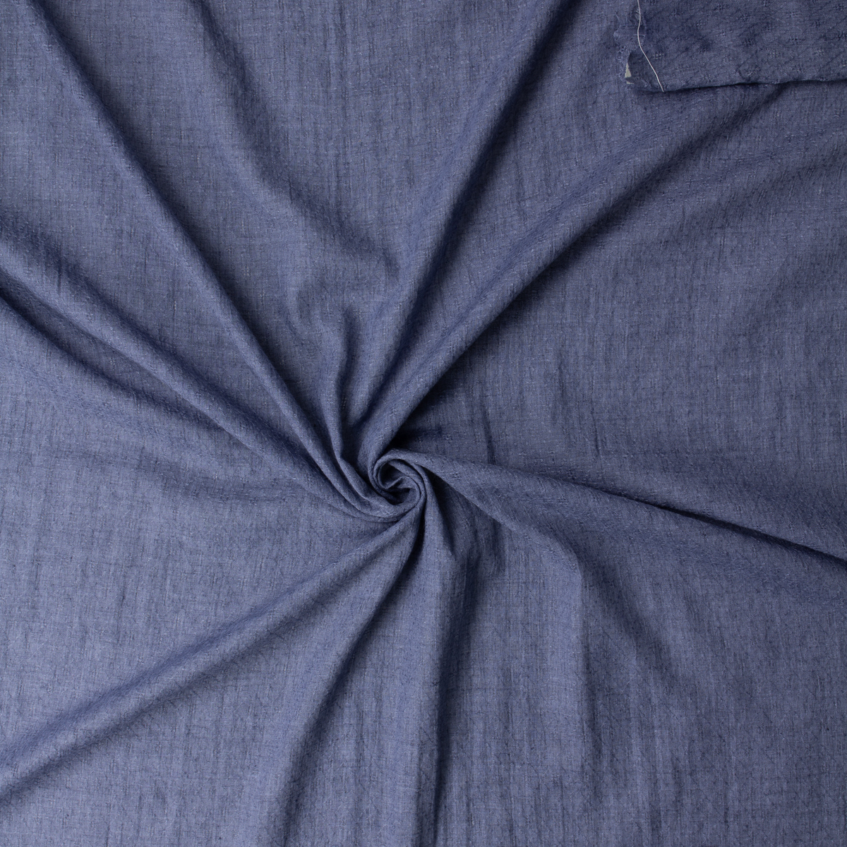 Denim Blue Diamond Pattern Dobby Weave Poly/Cotton Gauze #31509 Fabric By The Yard - Wide shot