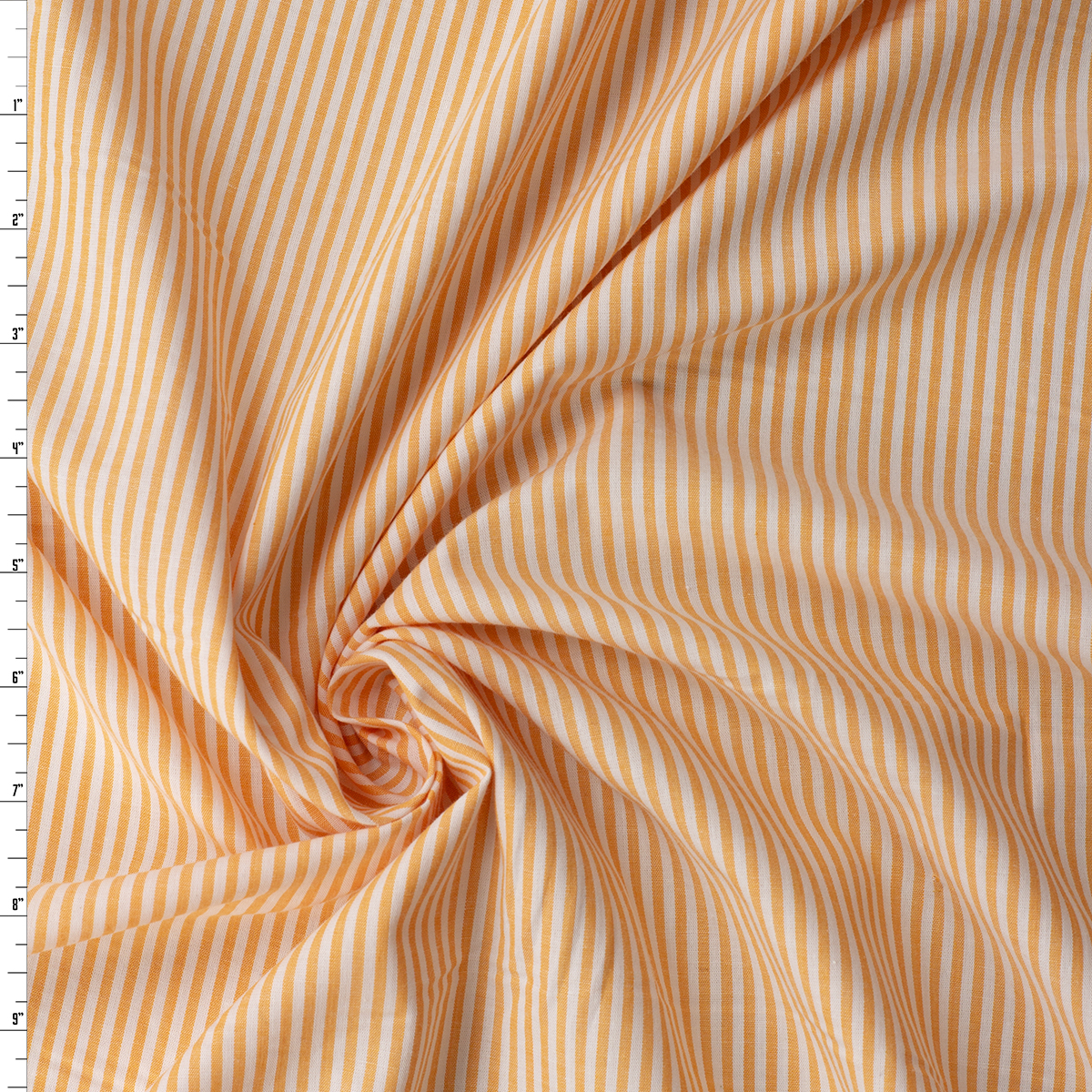 Orange and White Chambray Stripe Cotton Shirting #31520 Fabric By The Yard