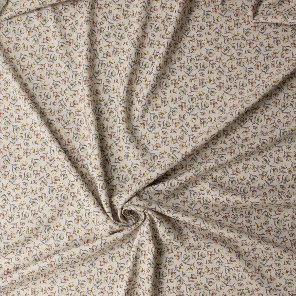 Vintage Meadow Buds Stretch Cotton Linen Look #31535 Fabric By The Yard - Wide shot
