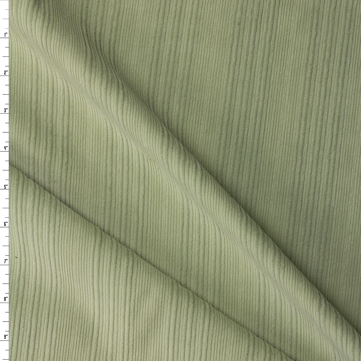 Sage Italian Designer Variable Wale Corduroy #31765 Fabric By The Yard