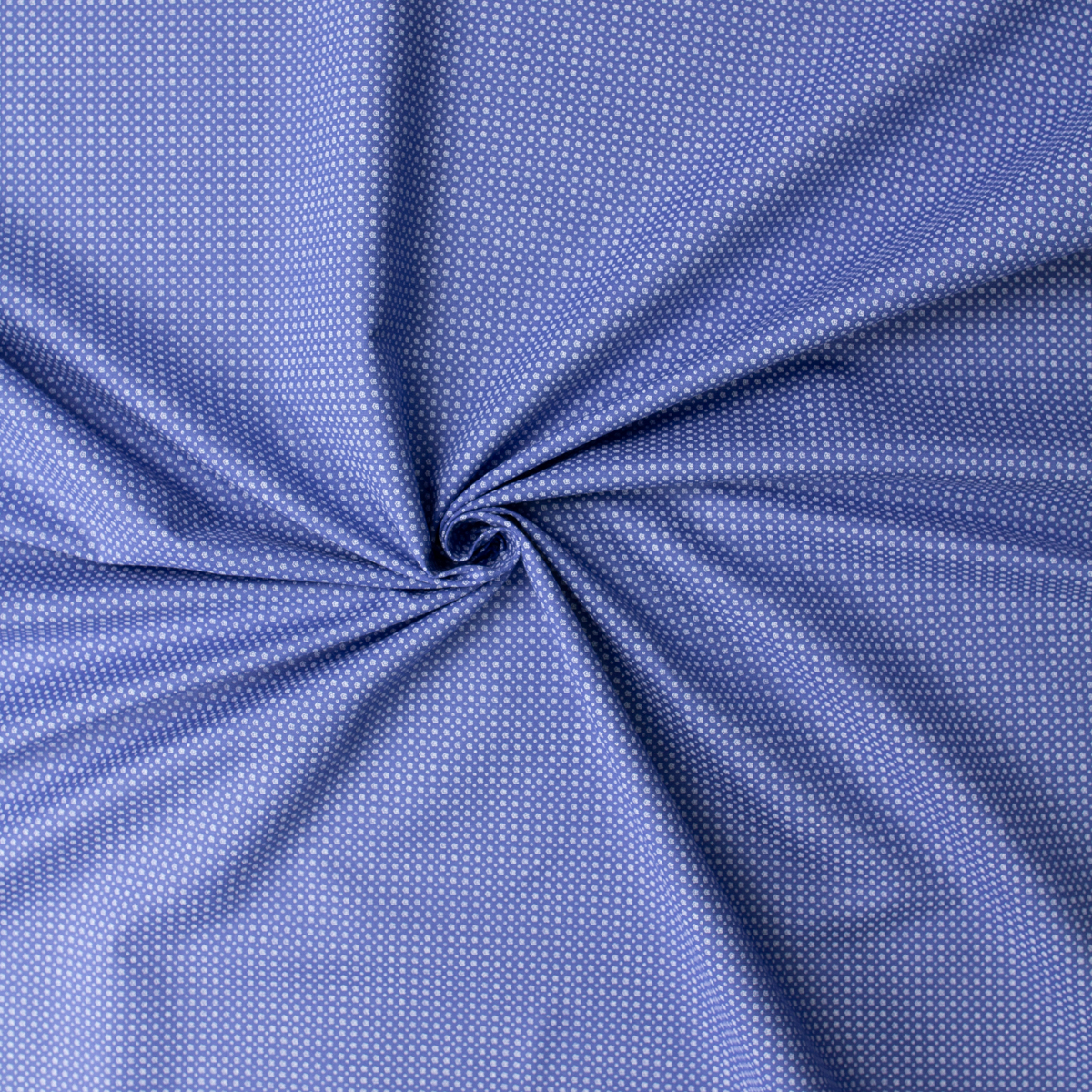 Mini Floral on Denim Blue Italian Designer Midweight Cotton Poplin #31799 Fabric By The Yard - Wide shot