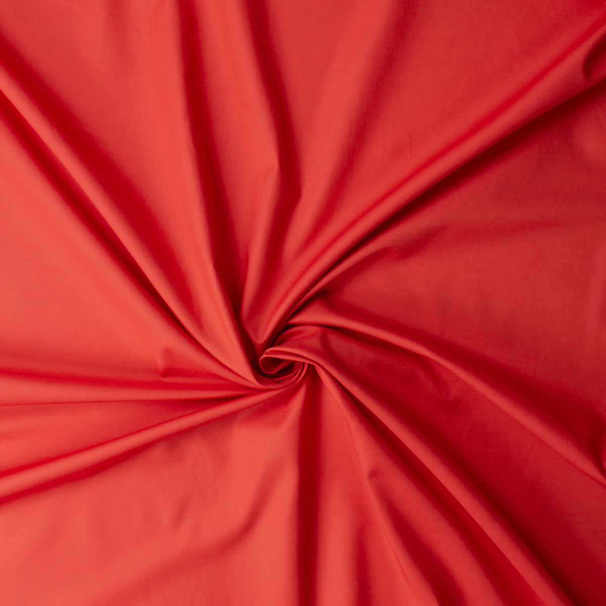 Classic Red Italian Designer Cotton Poplin #31801 Fabric By The Yard - Wide shot