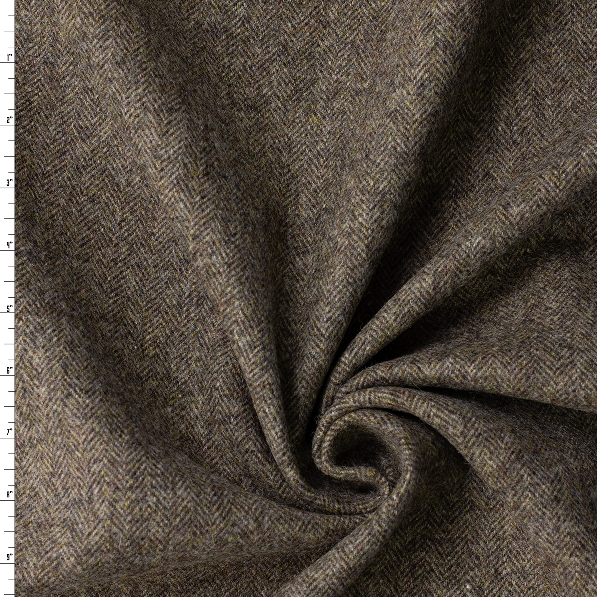 Brown Herringbone Coating Weight Wool Tweed #31819 Fabric By The Yard