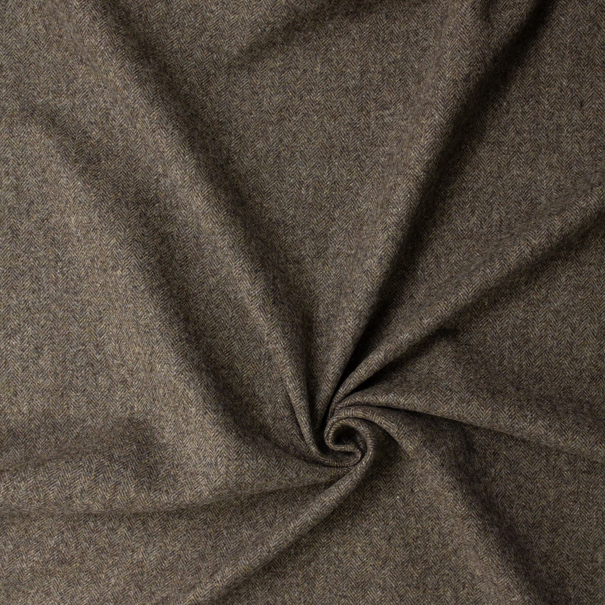 Brown Herringbone Coating Weight Wool Tweed #31819 Fabric By The Yard - Wide shot