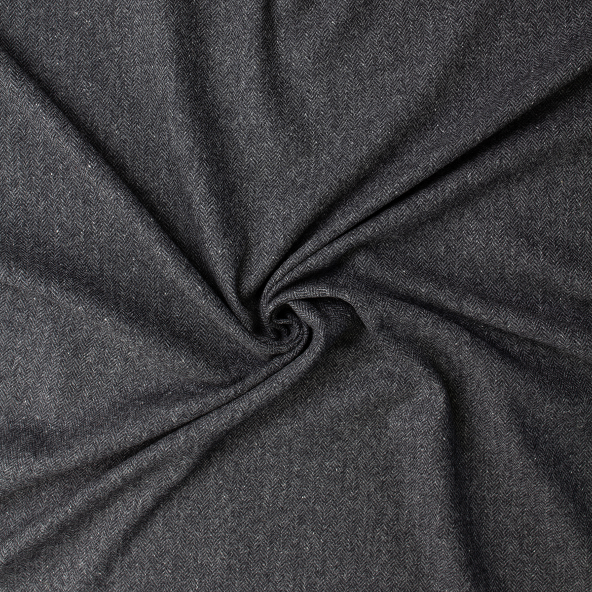 Charcoal Herringbone Coating Weight Wool Tweed #31820 Fabric By The Yard - Wide shot