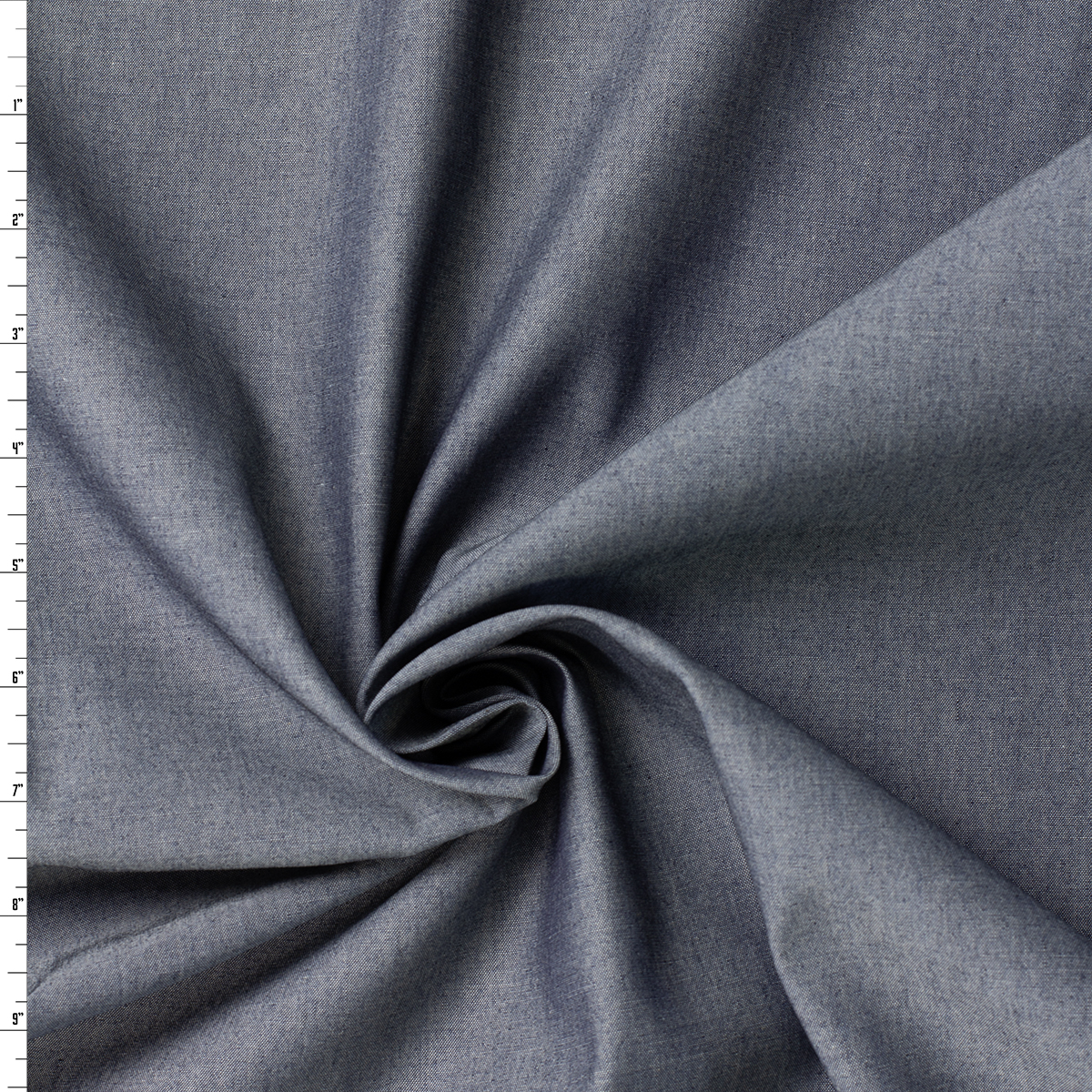 Indigo Italian Designer Cotton Chambray #31845 Fabric By The Yard