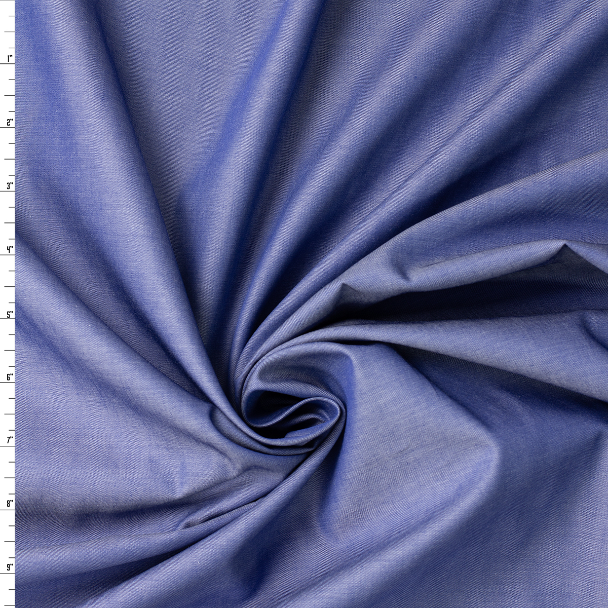 Medium Blue Italian Designer Chambray #31847 Fabric By The Yard