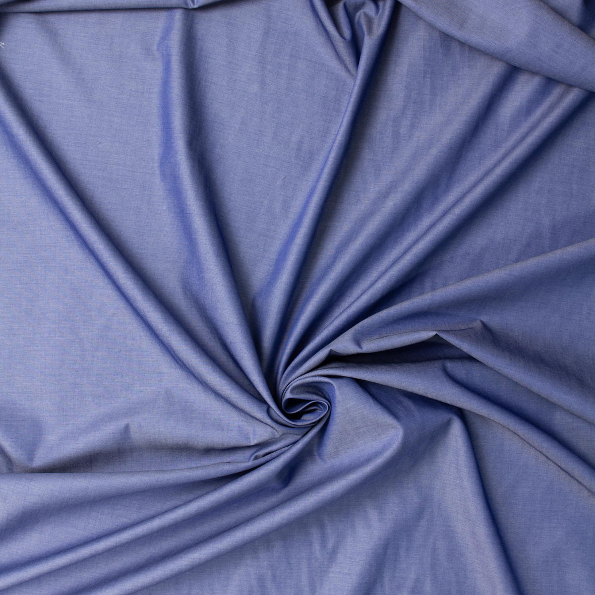 Medium Blue Italian Designer Chambray #31847 Fabric By The Yard - Wide shot