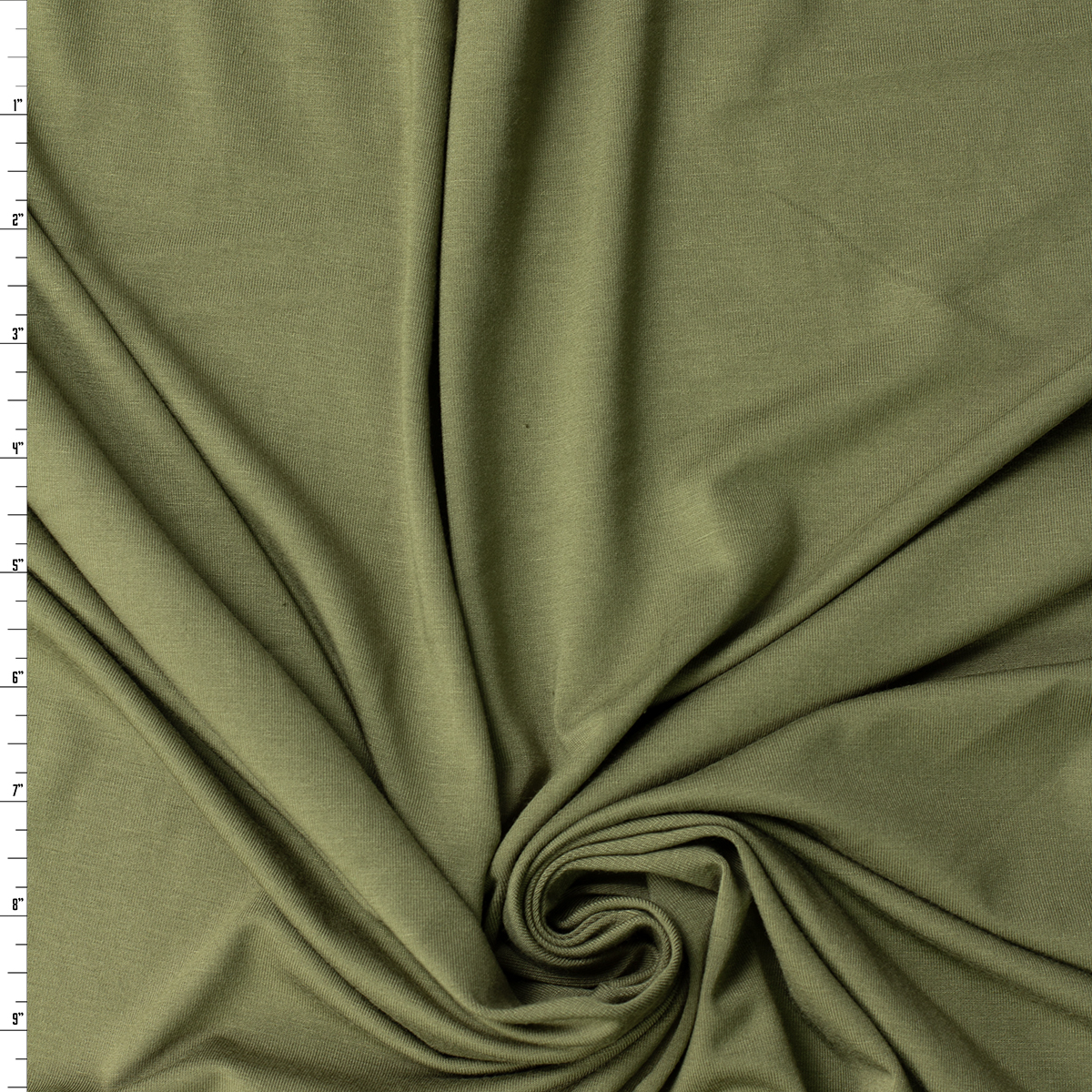 Olive Green Heavyweight Stretch Rayon/Spandex Jersey #31885 Fabric By The Yard