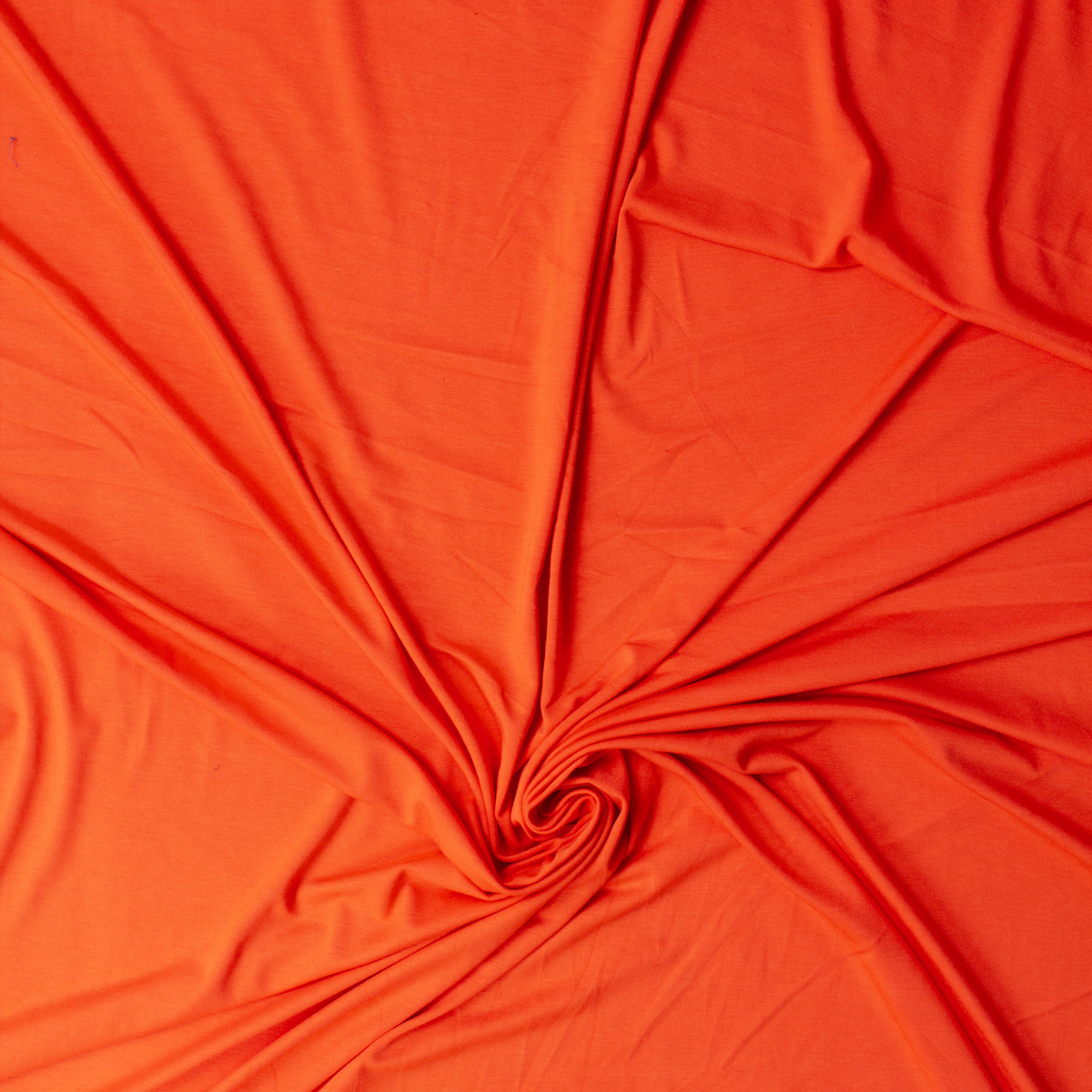 Red Orange Heavyweight Stretch Rayon/Spandex Jersey #31887 Fabric By The Yard - Wide shot