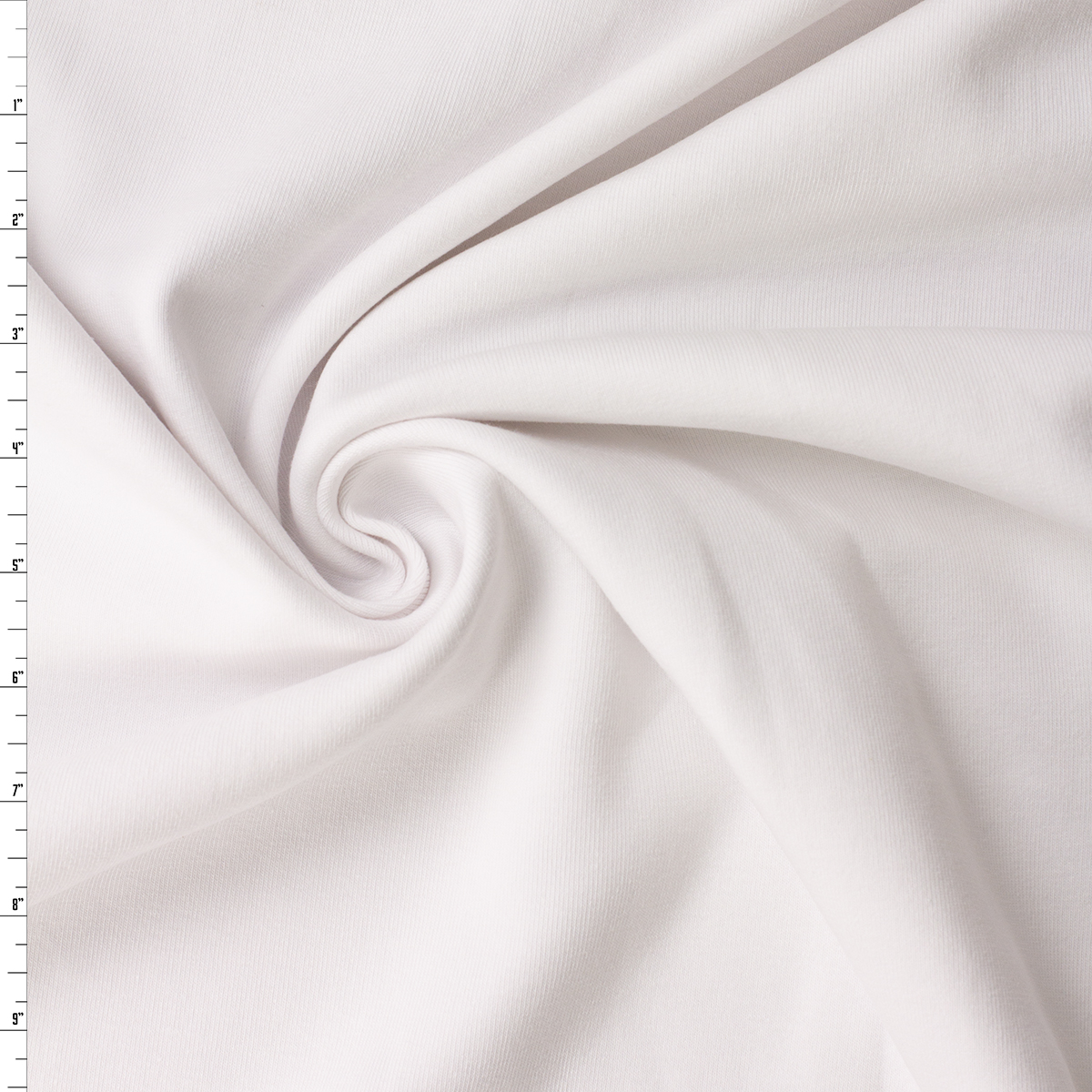 White Cotton/Spandex Rib Knit #31892 Fabric By The Yard
