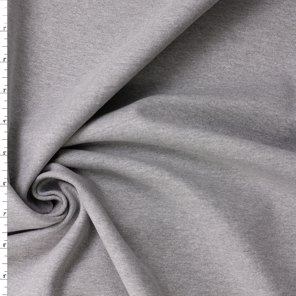 Heather Grey Cotton/Spandex Rib Knit #31893 Fabric By The Yard