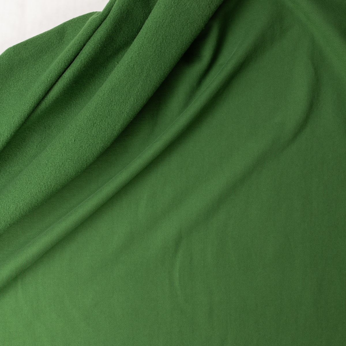 Green Heavy Cotton Sweatshirt Fleece #31908 Fabric By The Yard - Wide shot