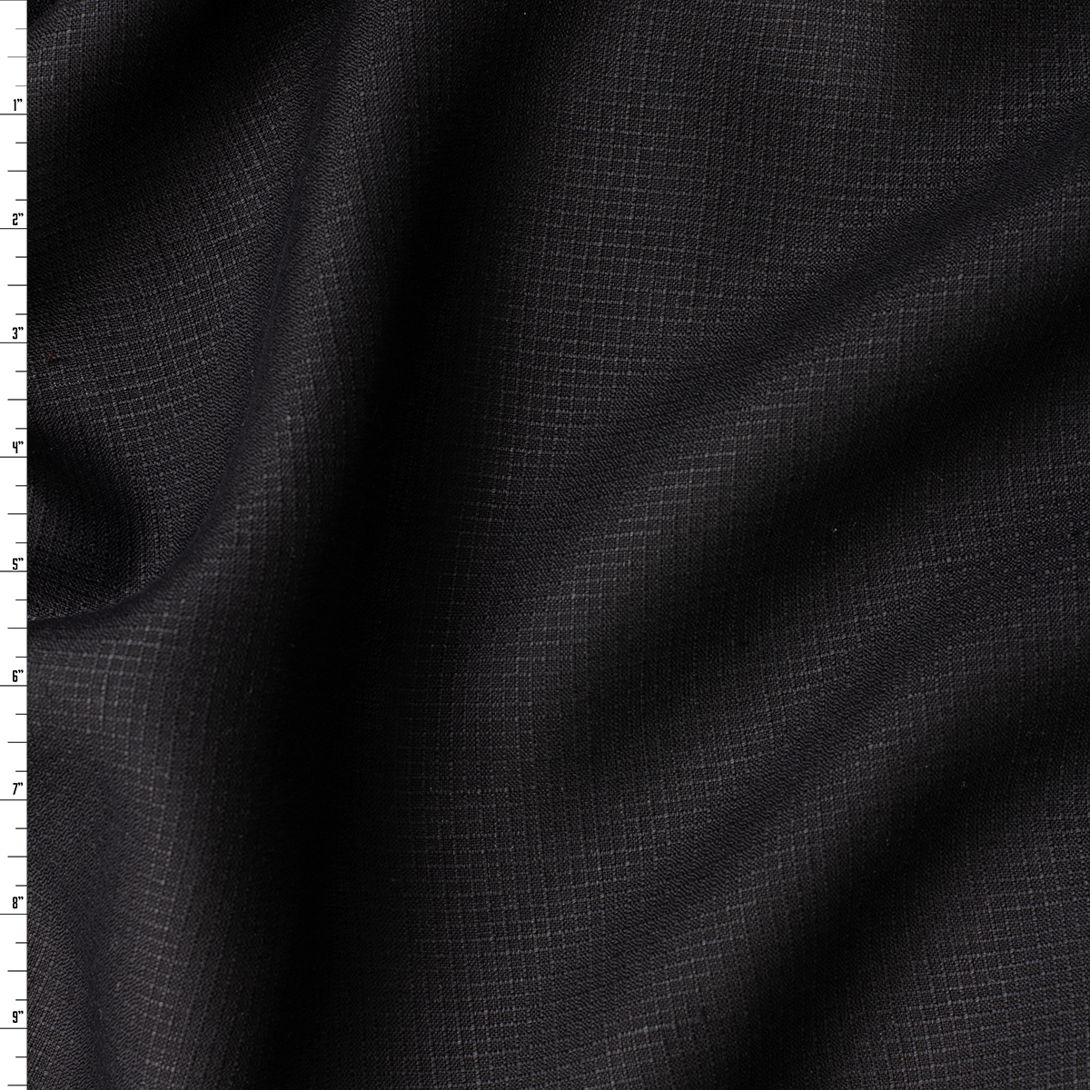 Black on Black Grid Texture Designer Linen #31923 Fabric By The Yard