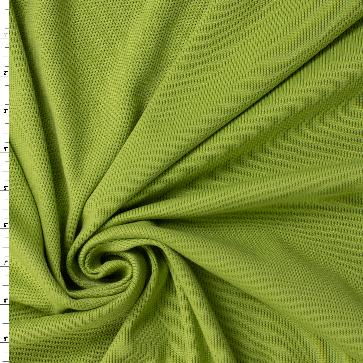 Lime Green Heavyweight Cotton Stretch Rib #31934 Fabric By The Yard