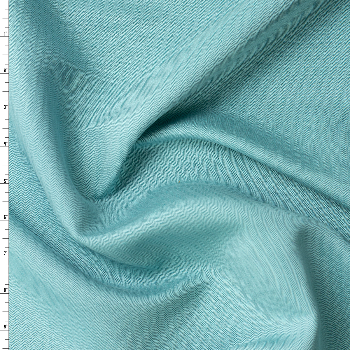 Seafoam Herringbone Cotton/Linen #31940 Fabric By The Yard