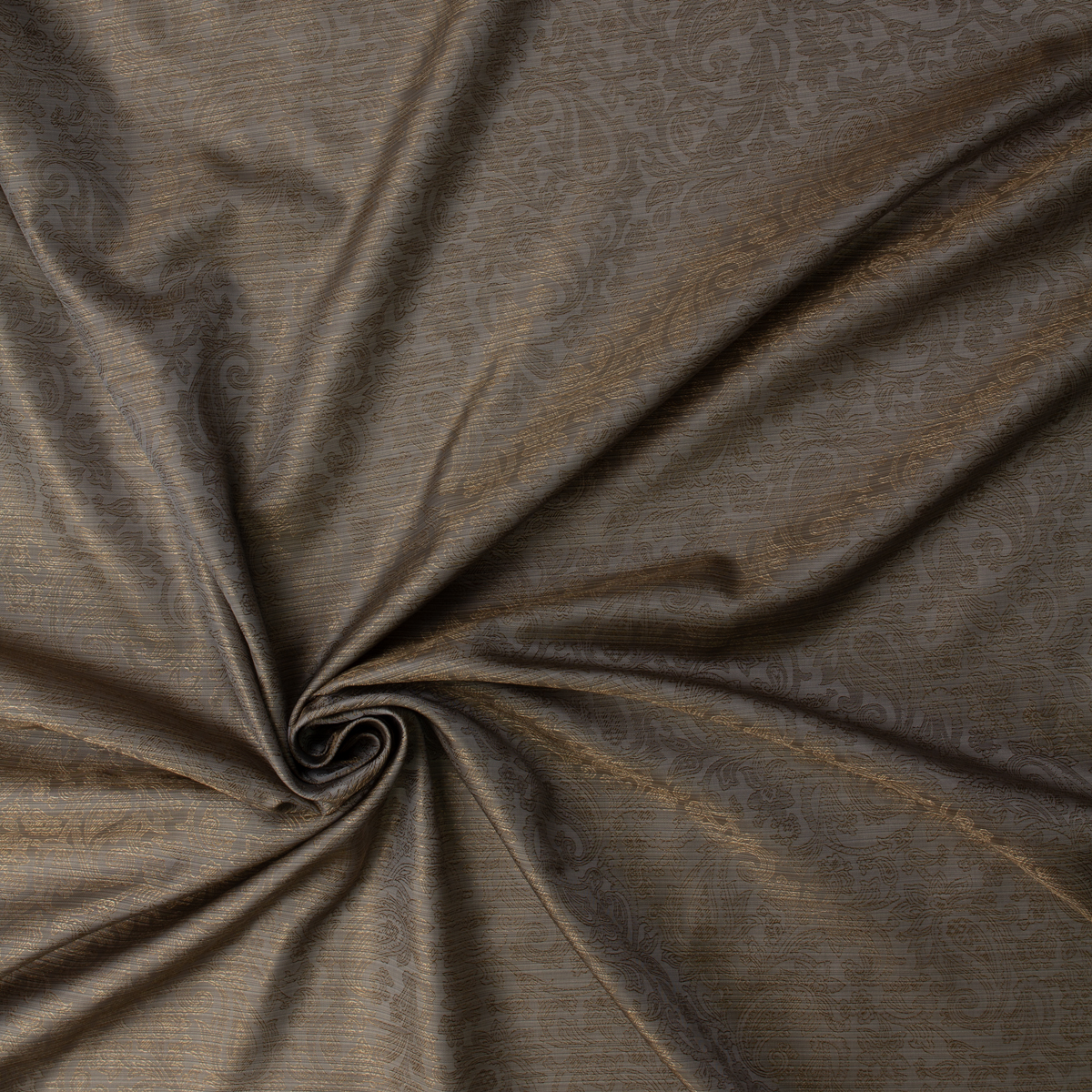 Taupe Paisley Designer Cupro Lining #32047 Fabric By The Yard - Wide shot