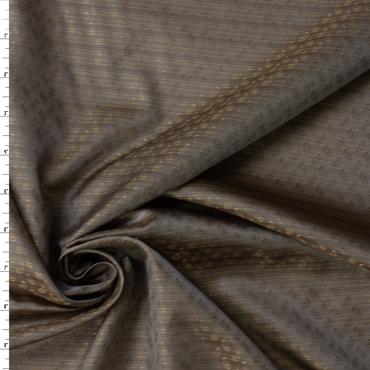 Taupe Mini Paisleys Designer Cupro Lining #32048 Fabric By The Yard