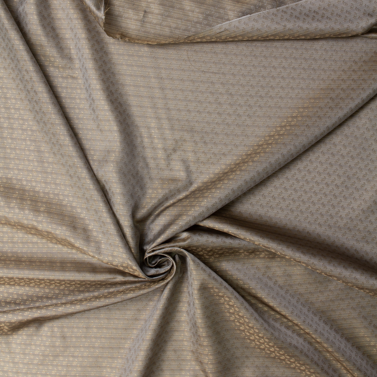 Taupe Mini Paisleys Designer Cupro Lining #32048 Fabric By The Yard - Wide shot