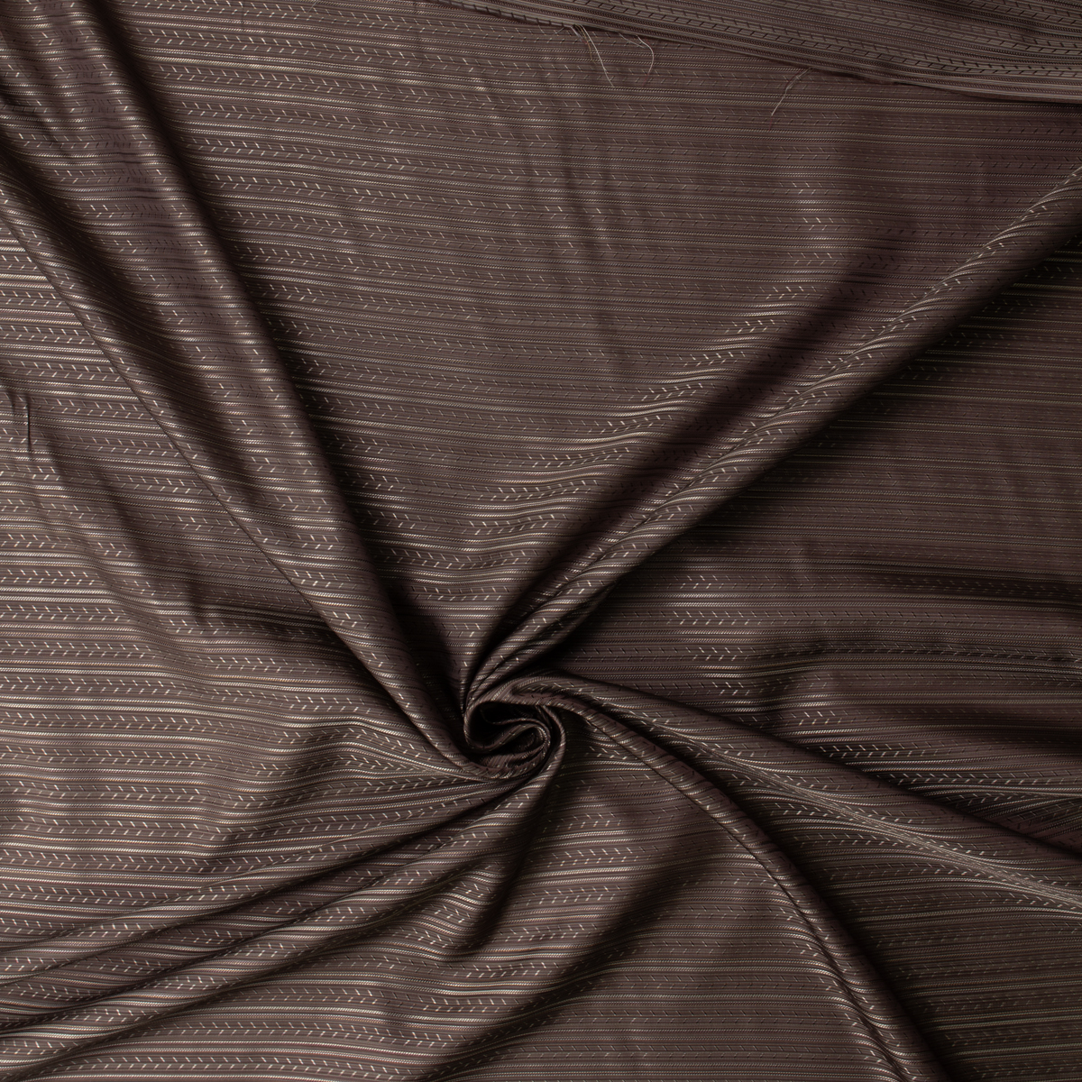 Brown Geo Stripe Designer Cupro Lining #32051 Fabric By The Yard - Wide shot