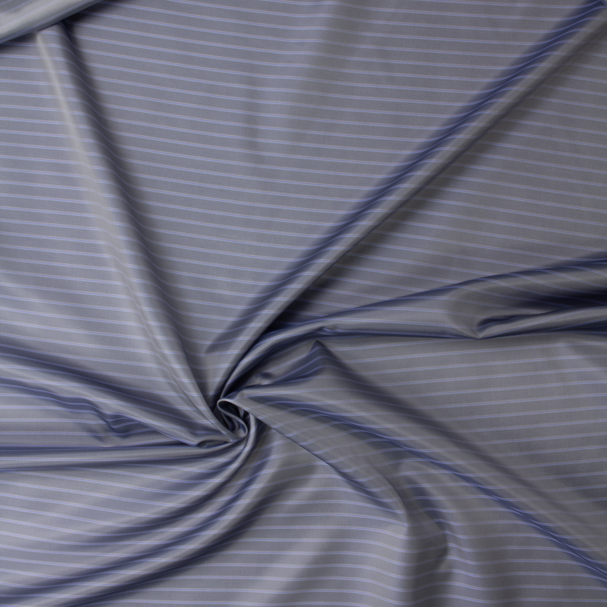 Blue and Tan Horizontal Stripe Designer Cupro Lining #32052 Fabric By The Yard - Wide shot