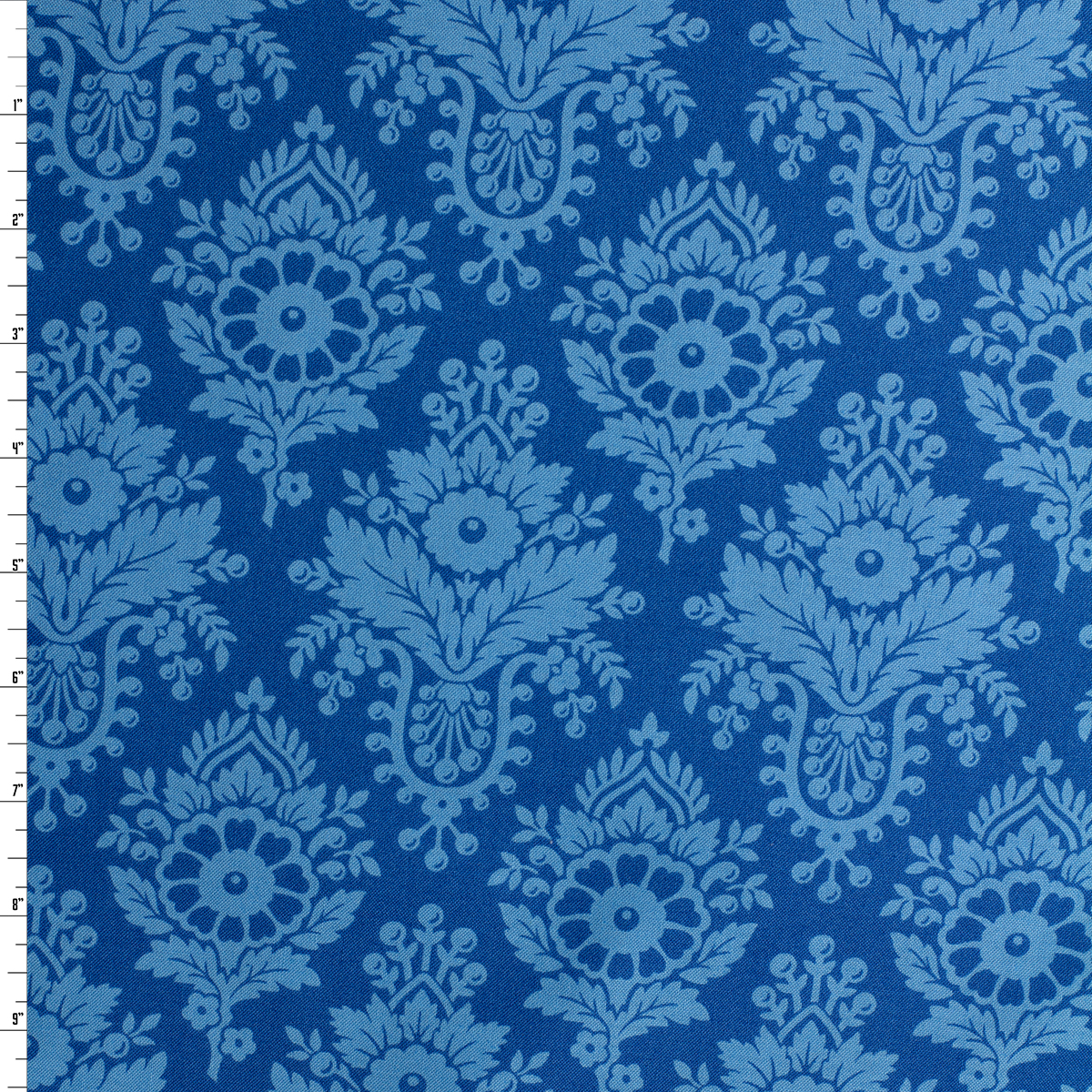 Full Bloom Blue Lulu Cotton Woven from FIGO #32115 Fabric By The Yard