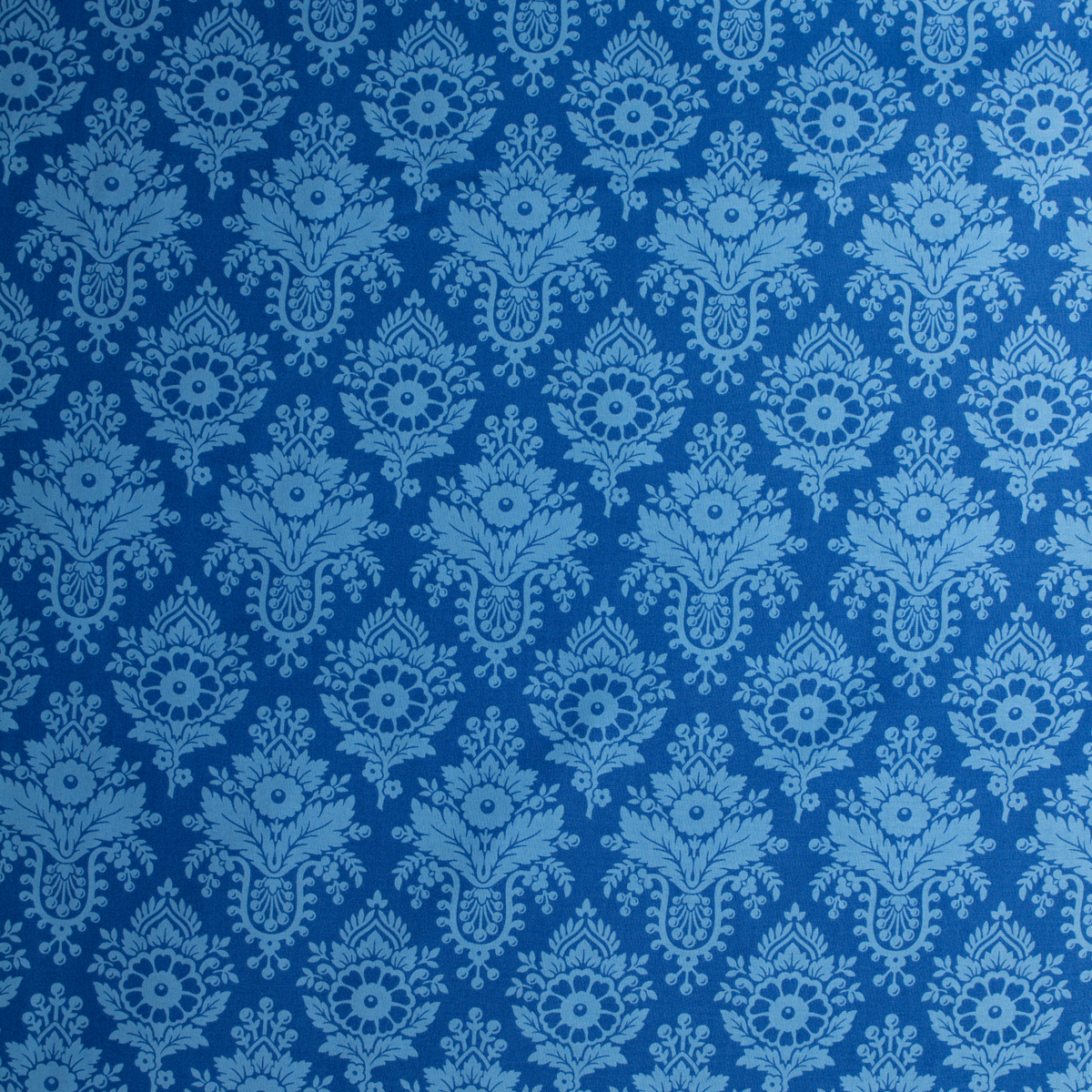 Full Bloom Blue Lulu Cotton Woven from FIGO #32115 Fabric By The Yard - Wide shot