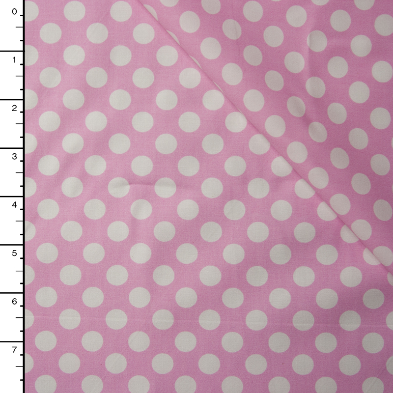 Pink and White Dots Lightweight Cotton Poplin