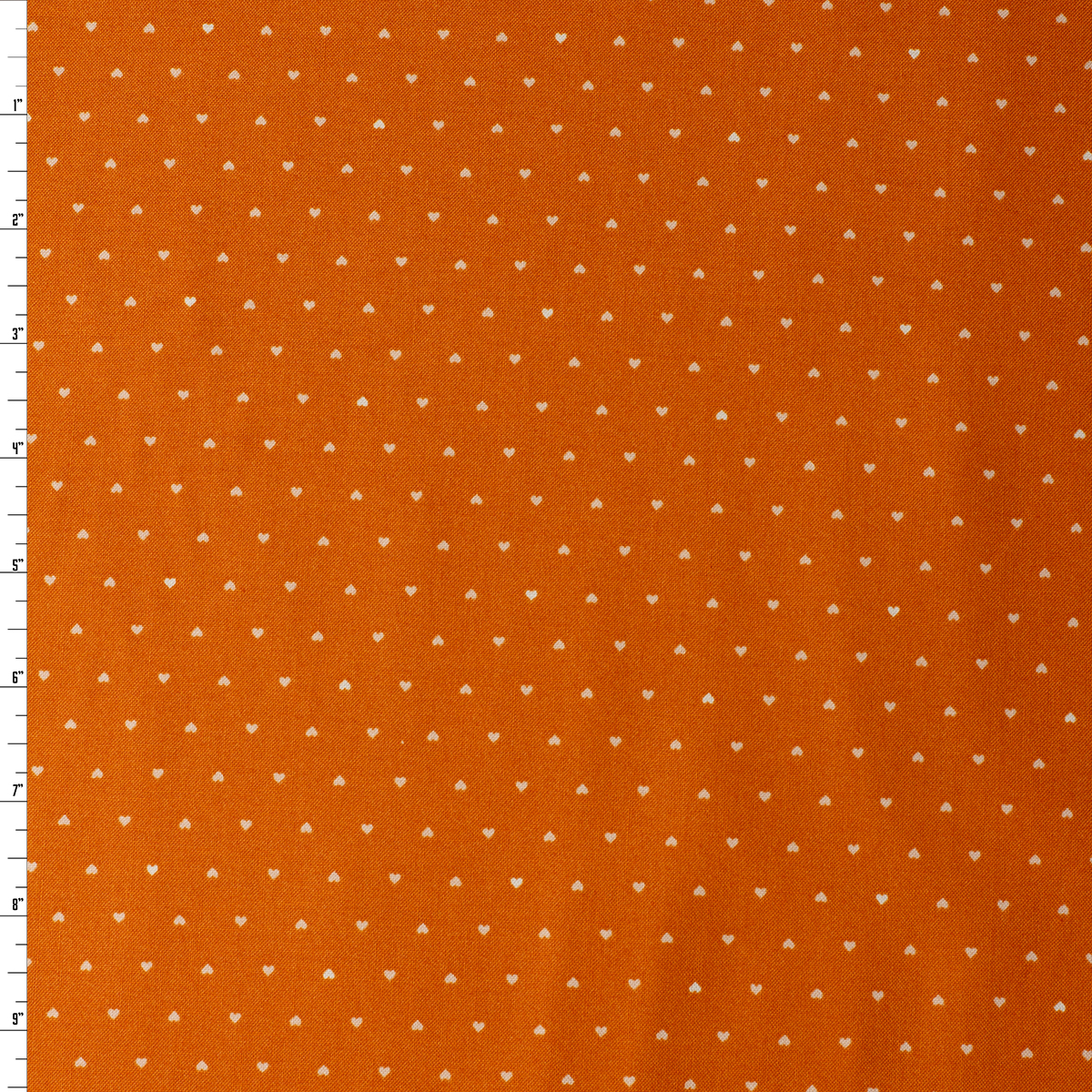 Joyful June Orange Ditsy Hearts Cotton Woven from FIGO #32123 Fabric By The Yard