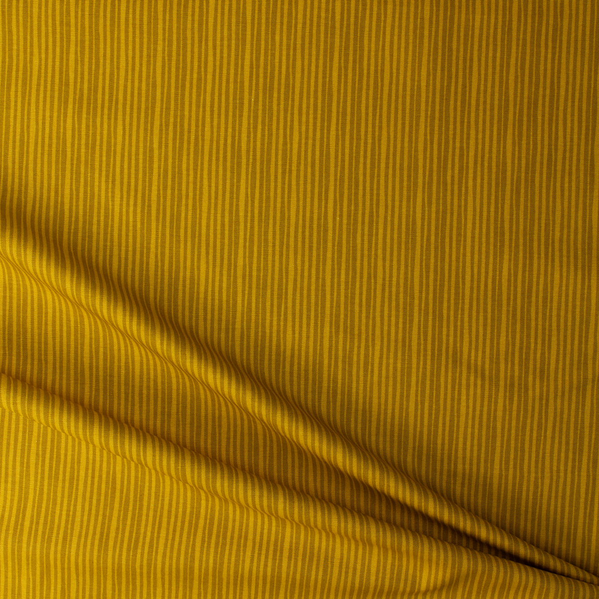 Joyful June Ochre Stripe Cotton Canvas from FIGO #32125 Fabric By The Yard - Wide shot