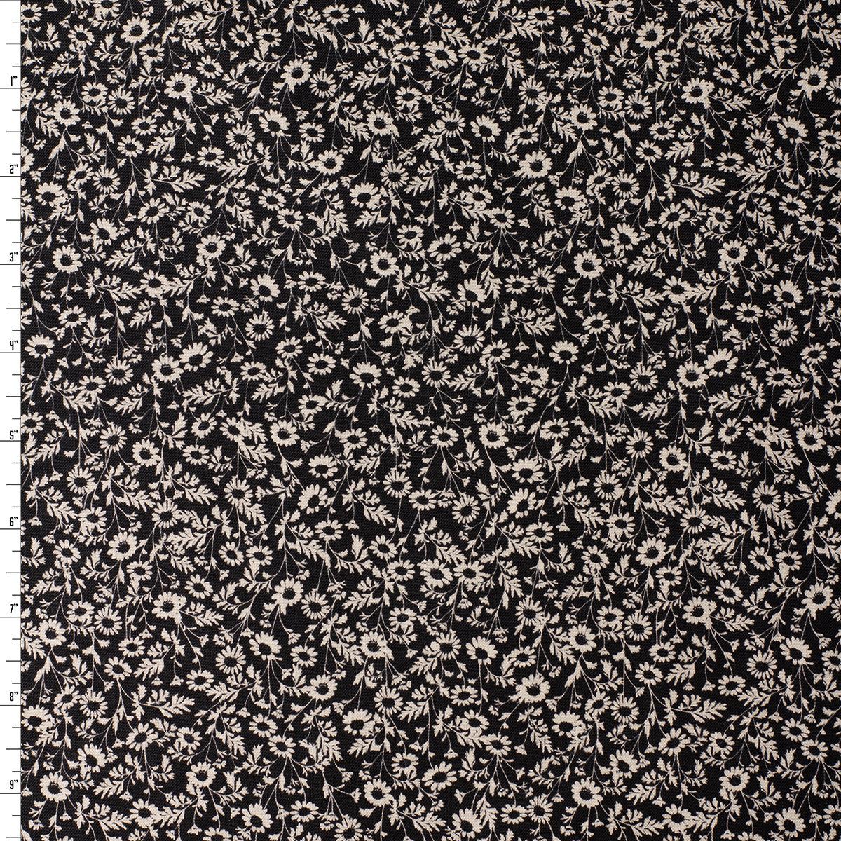 Humblebee Charcoal Chamomile Recycled Cotton Recycled Cotton Woven from FIGO #32127 Fabric By The Yard