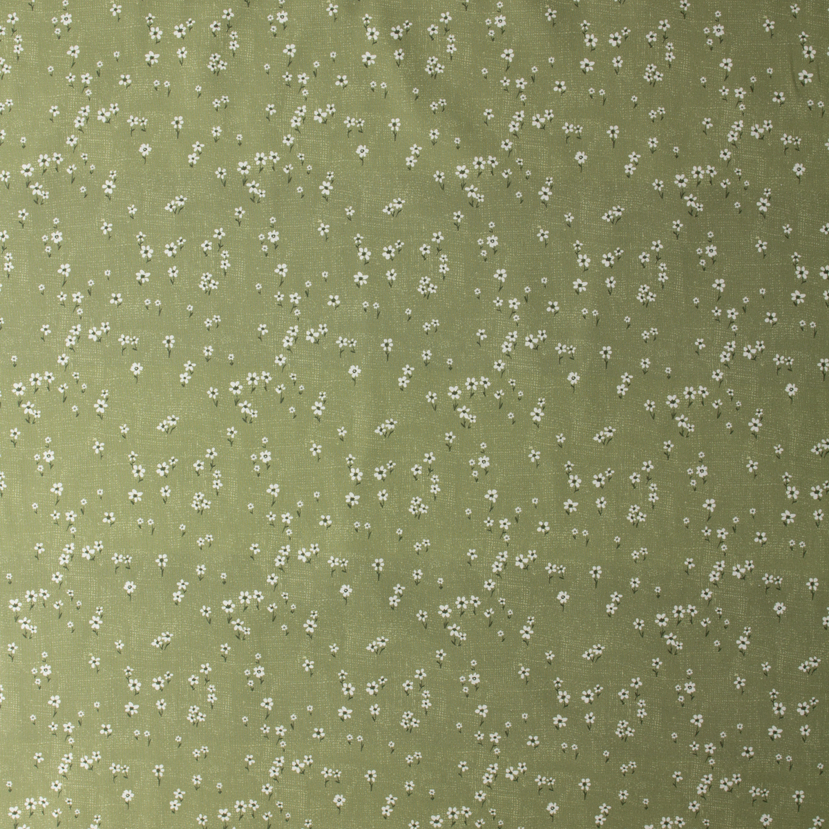 Humblebee Green Daisies Recycled Cotton Recycled Cotton Woven from FIGO #32128 Fabric By The Yard - Wide shot