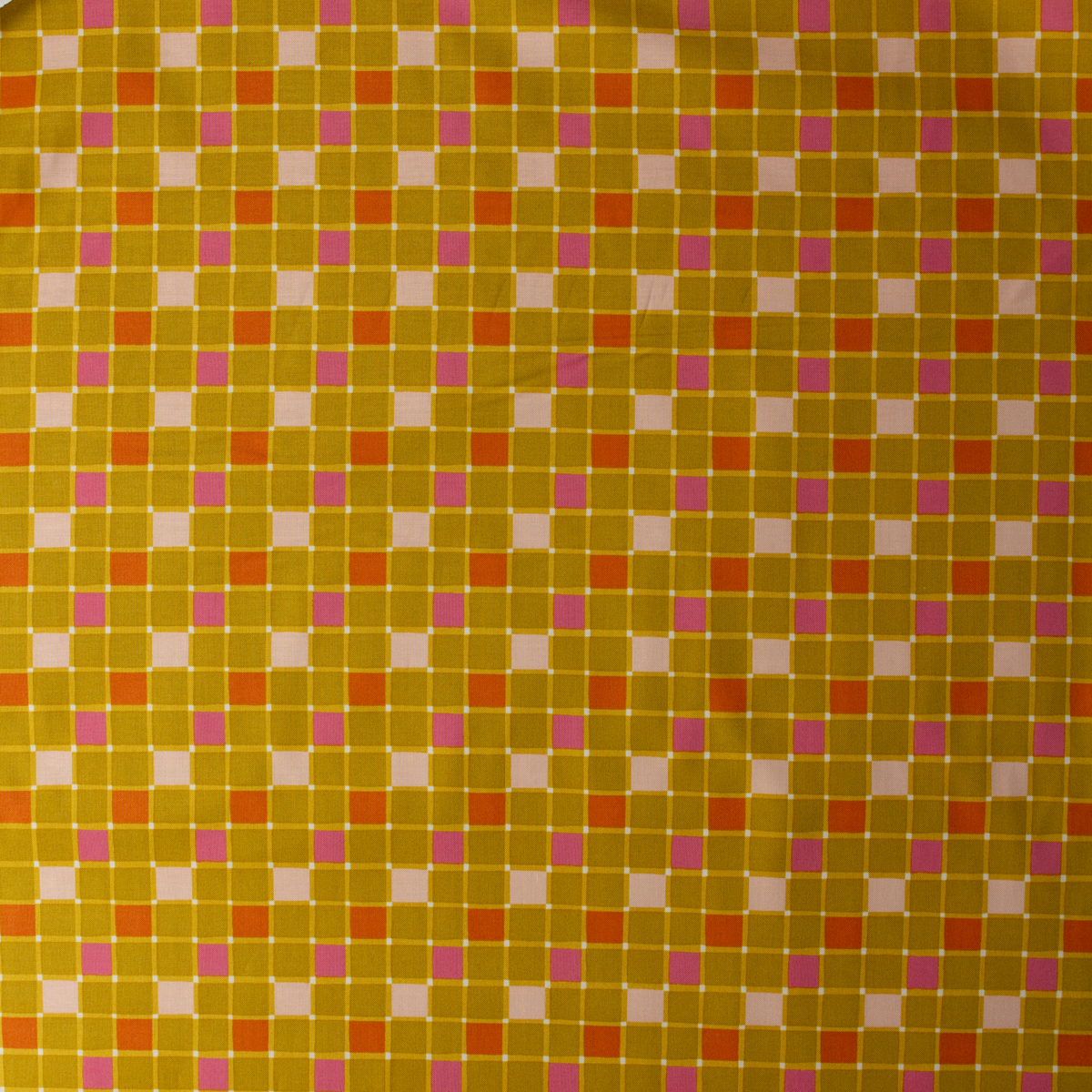 Joyful June Ochre Gingham Cotton Woven from FIGO #32132 Fabric By The Yard - Wide shot