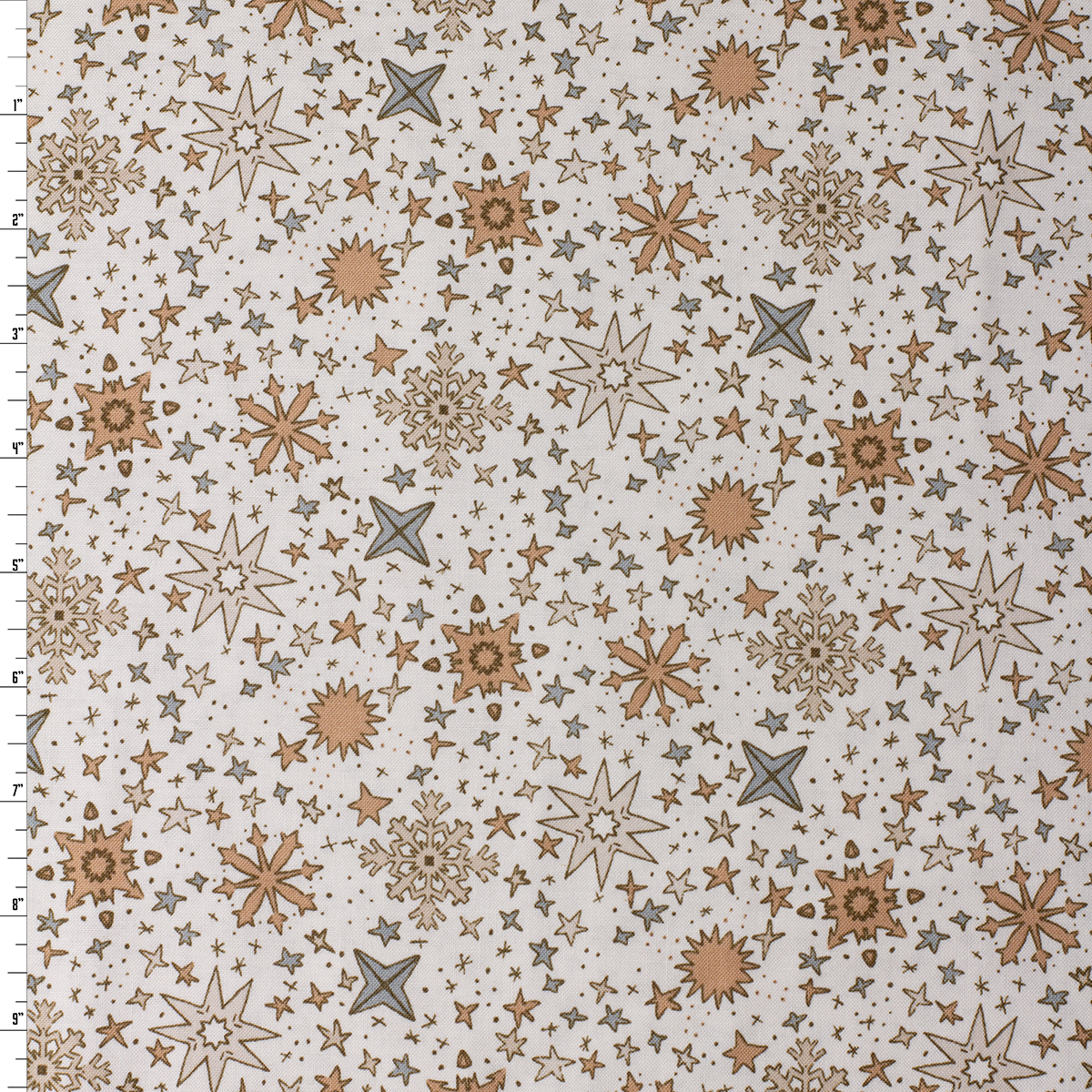 Cozy Cubs Cream Snowflakes Cotton Woven from FIGO #32138 Fabric By The Yard
