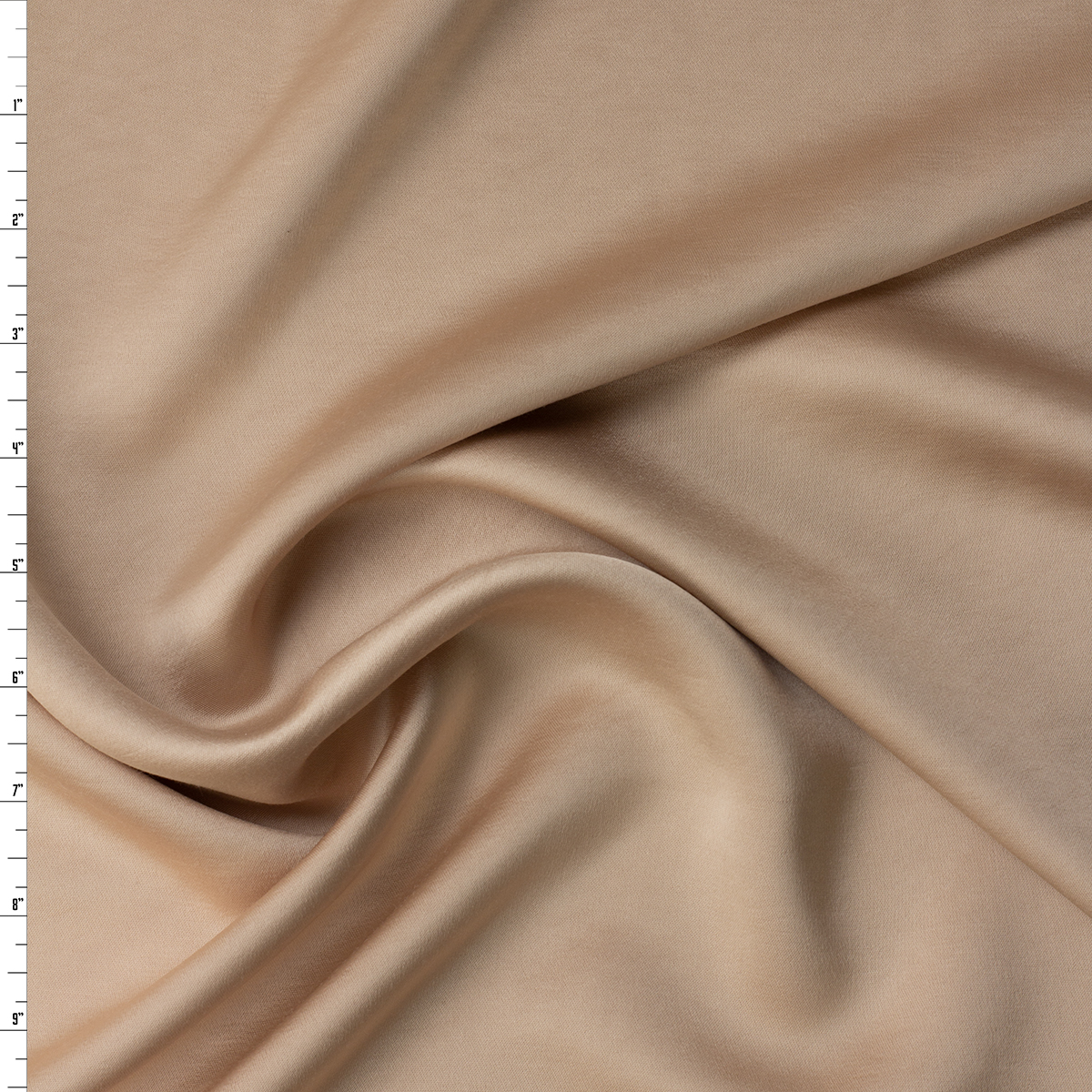 Warm Tan Viscose/Poly Blend Sateen #32144 Fabric By The Yard