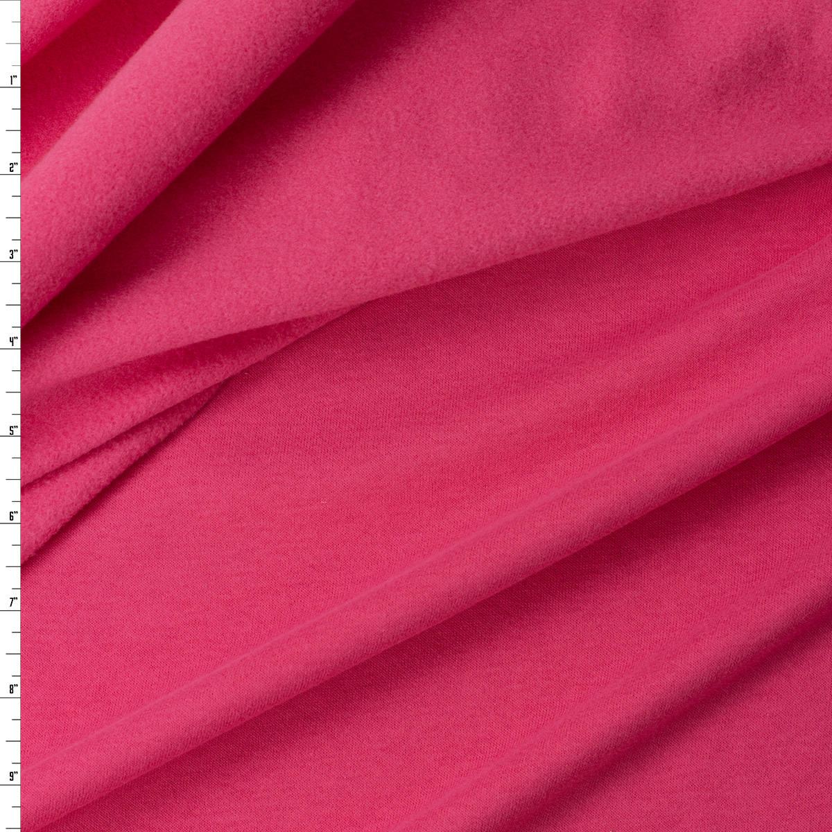 Bright Pink Peached Cotton Blend Sweatshirt Fleece from ‘Beyond Yoga’ #32156 Fabric By The Yard
