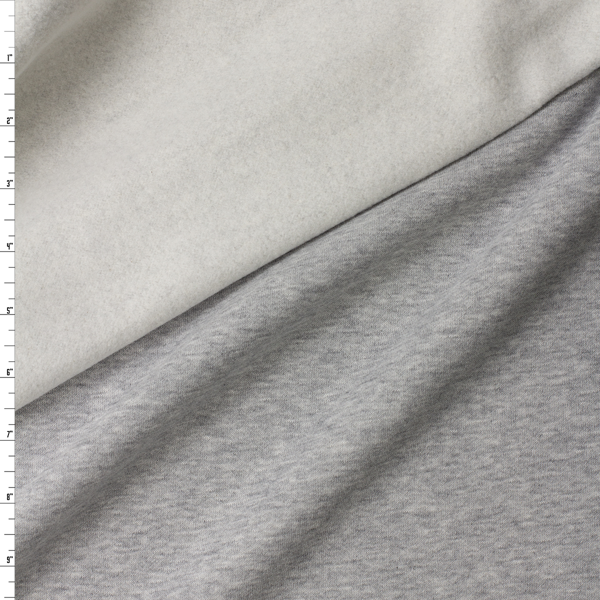 Heather Grey Peached Cotton Blend Sweatshirt Fleece from ‘Beyond Yoga’ #32160 Fabric By The Yard